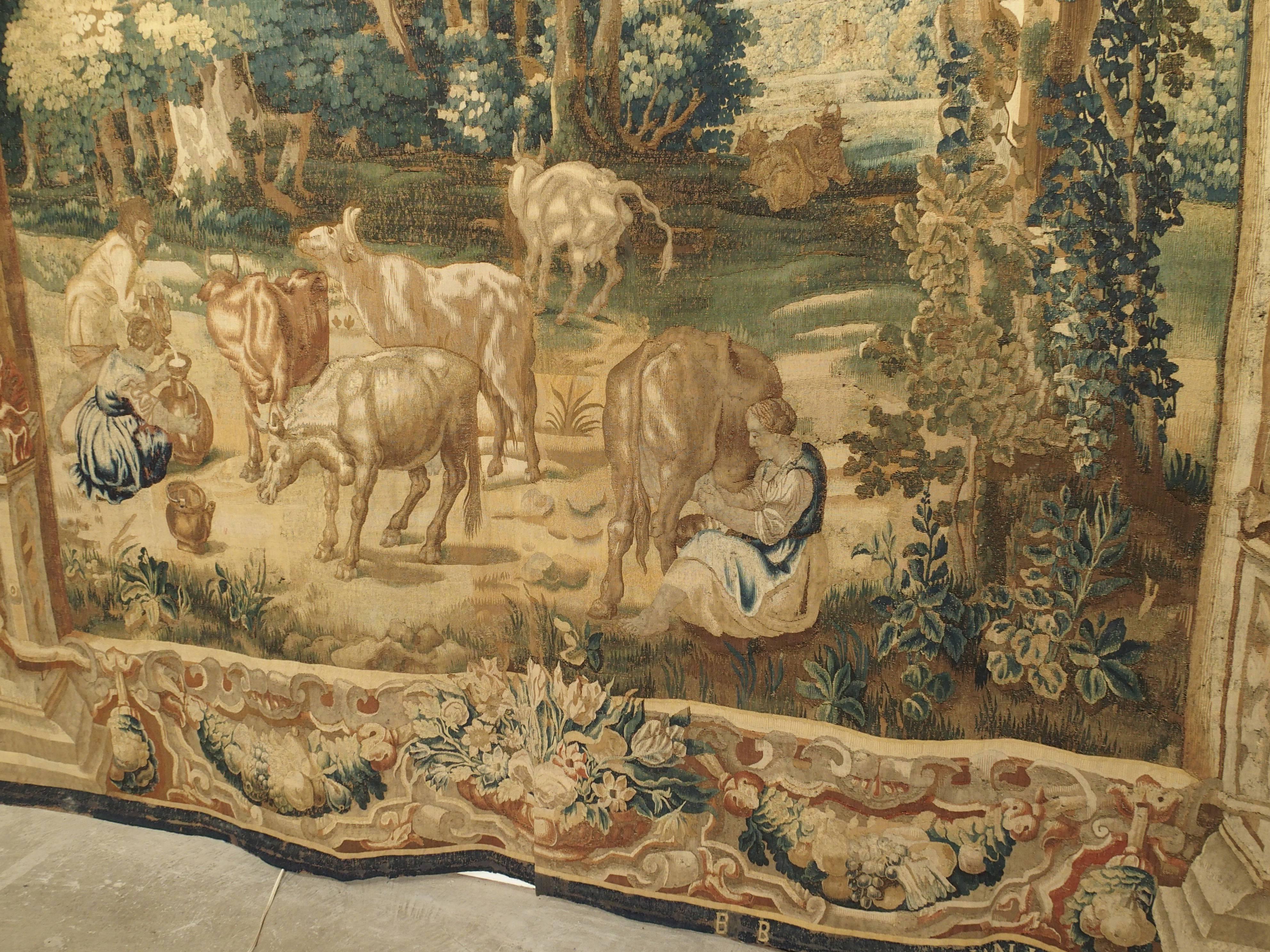 Hand-Woven Rare 17th Century Brussels Tapestry by Ian Van Leefdael