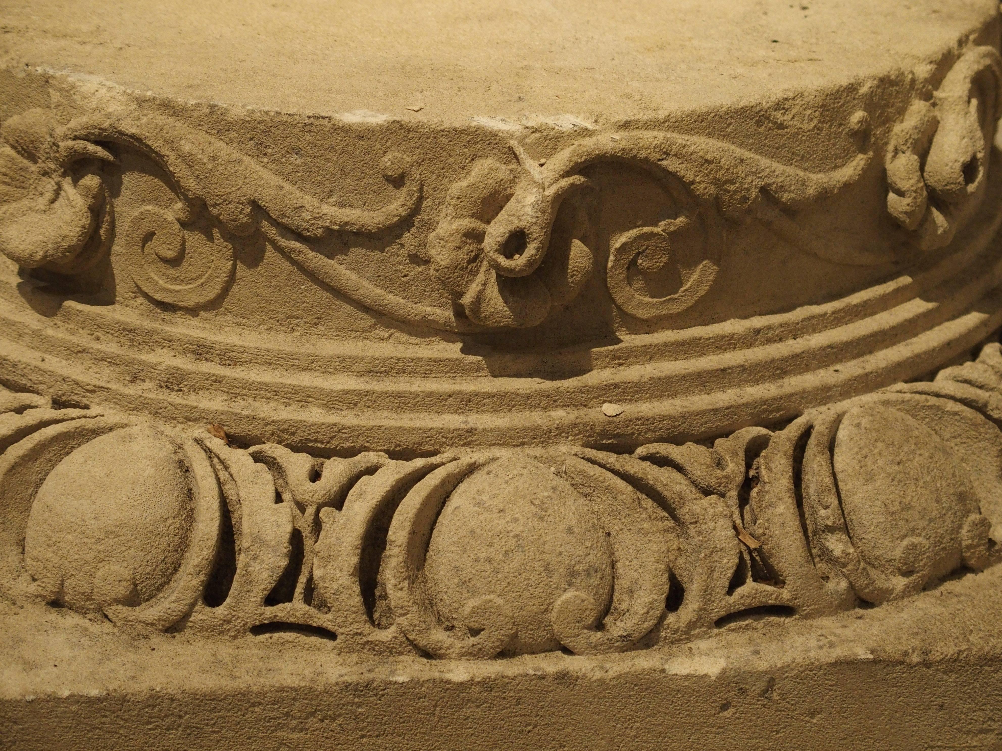 Set of Three Carved Stone Capitals from France, Near Beauvais, Early 1800s 2