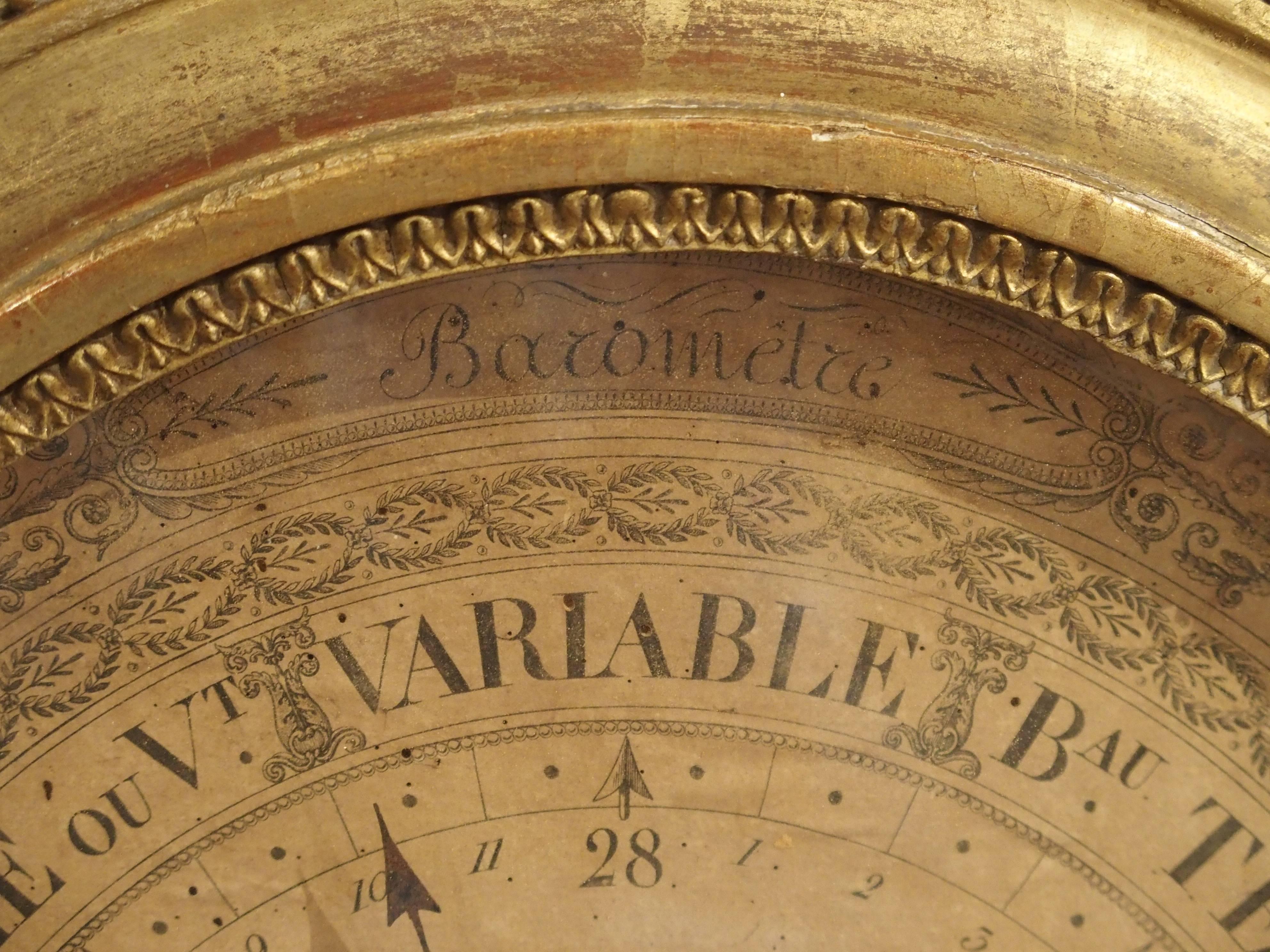Louis XVI Period Giltwood Barometer from France, 1774-1793 2