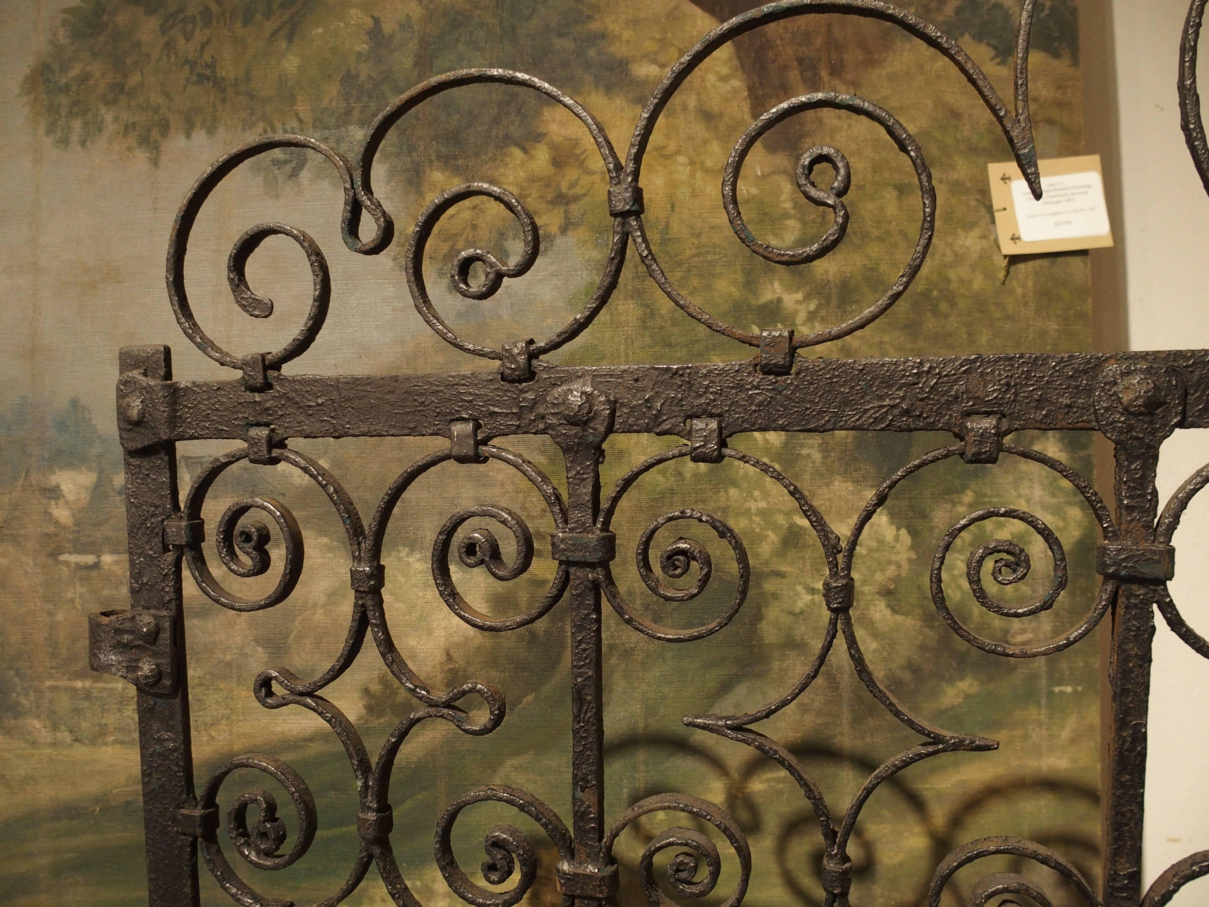 19th Century Pair of Scrolled Forged Iron Gates from France, 1800s