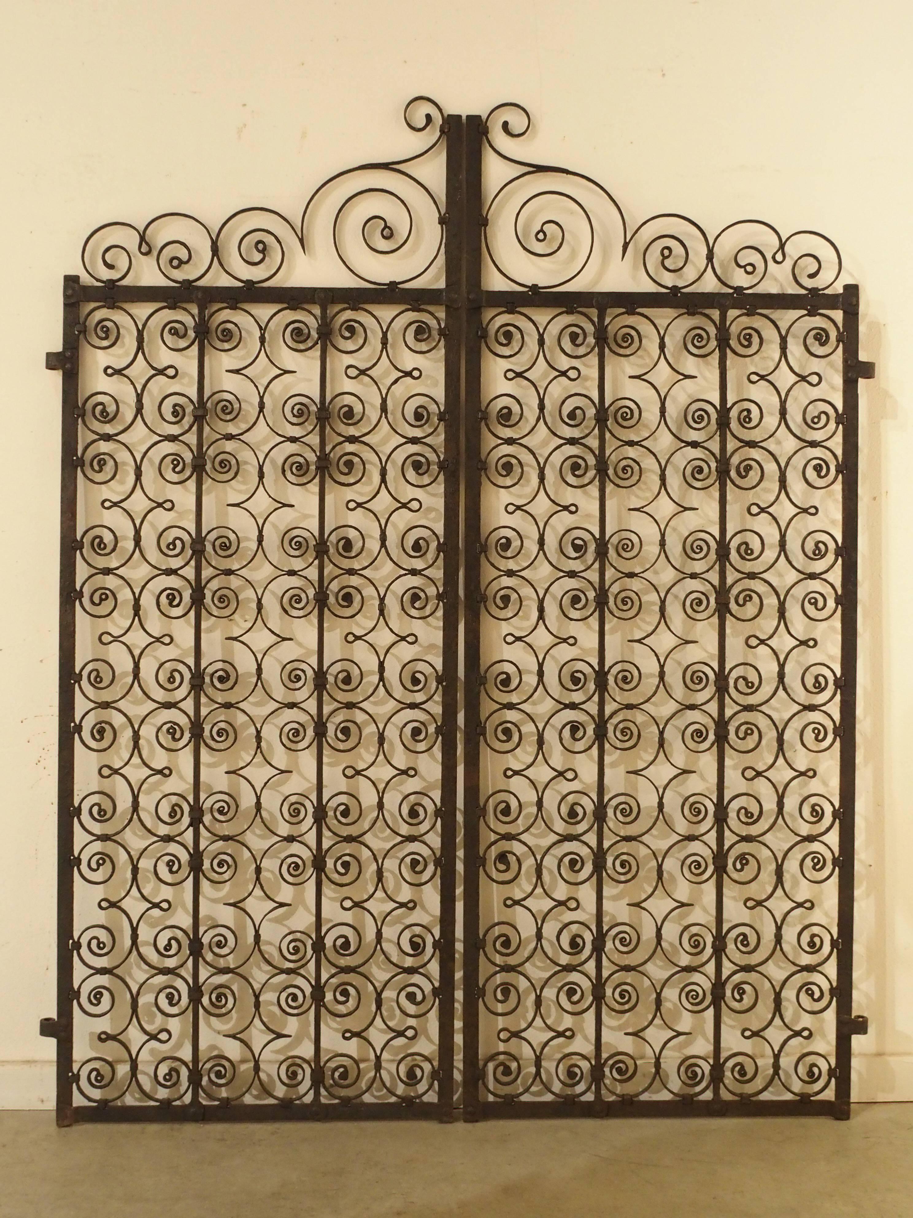 Pair of Scrolled Forged Iron Gates from France, 1800s 1