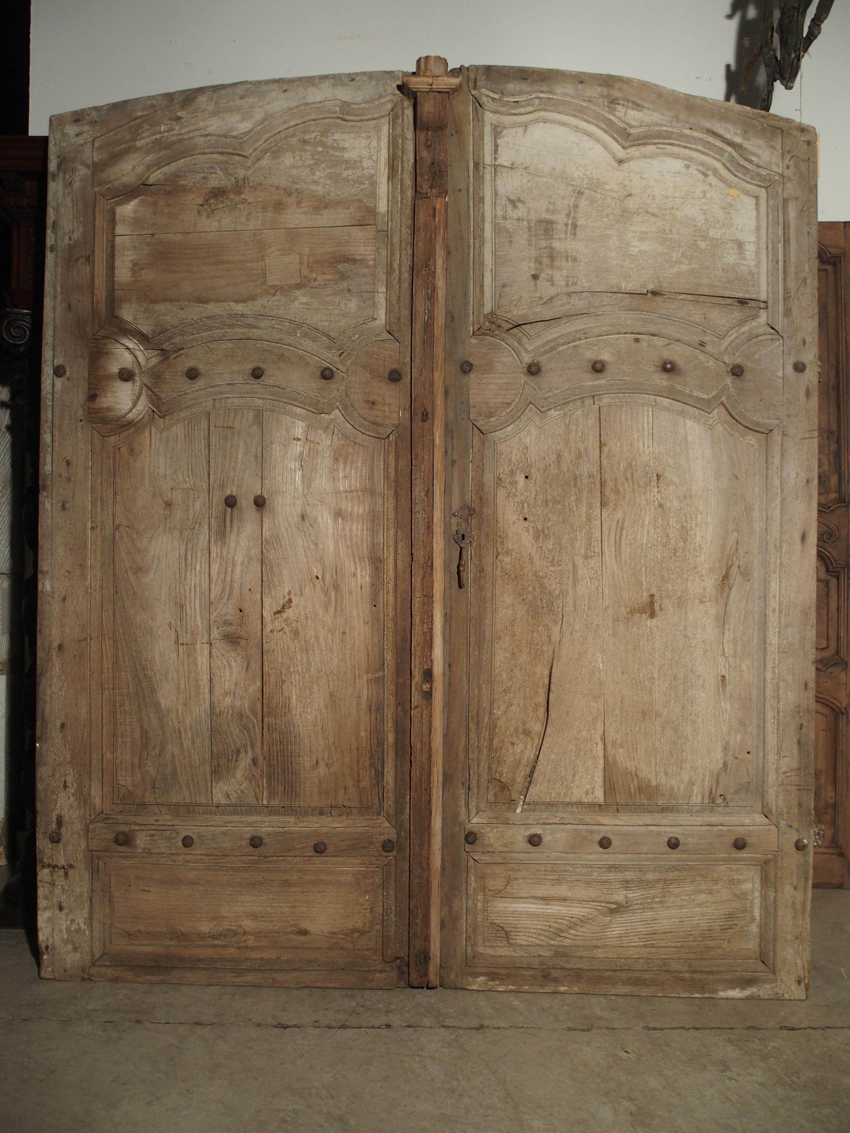 Pair of Antique French Oak Doors from Burgundy, 1700s 7