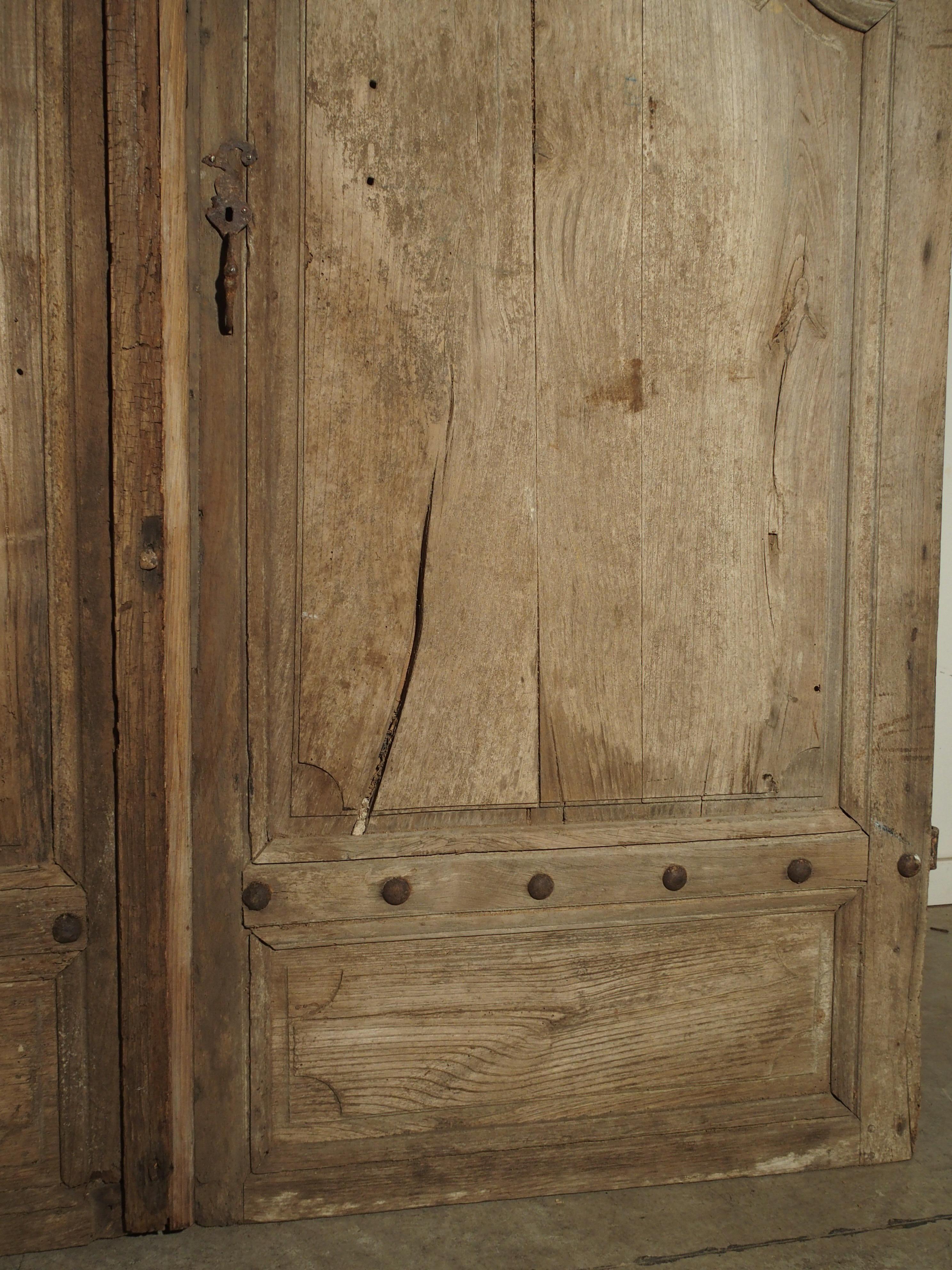 Pair of Antique French Oak Doors from Burgundy, 1700s 10