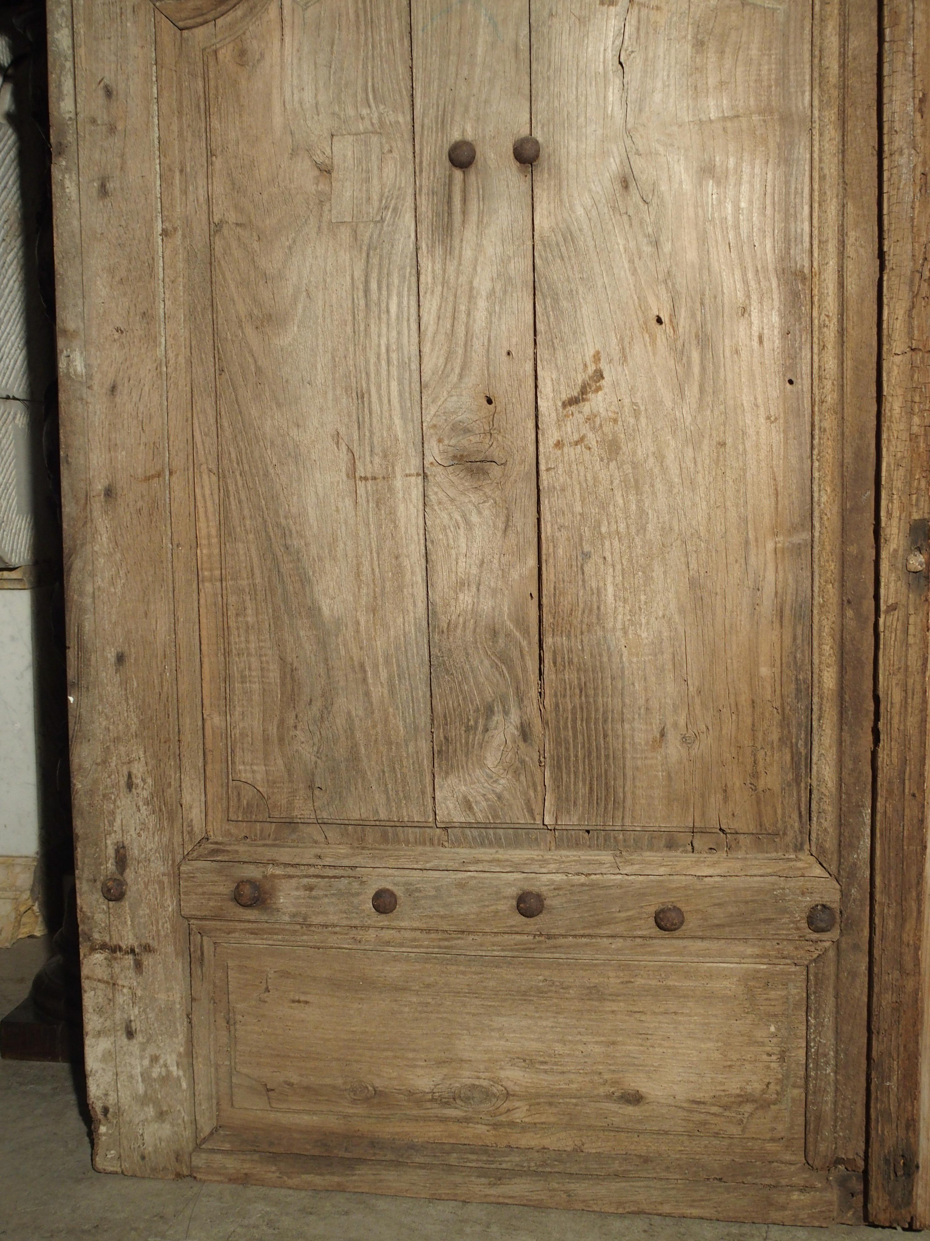Pair of Antique French Oak Doors from Burgundy, 1700s 11