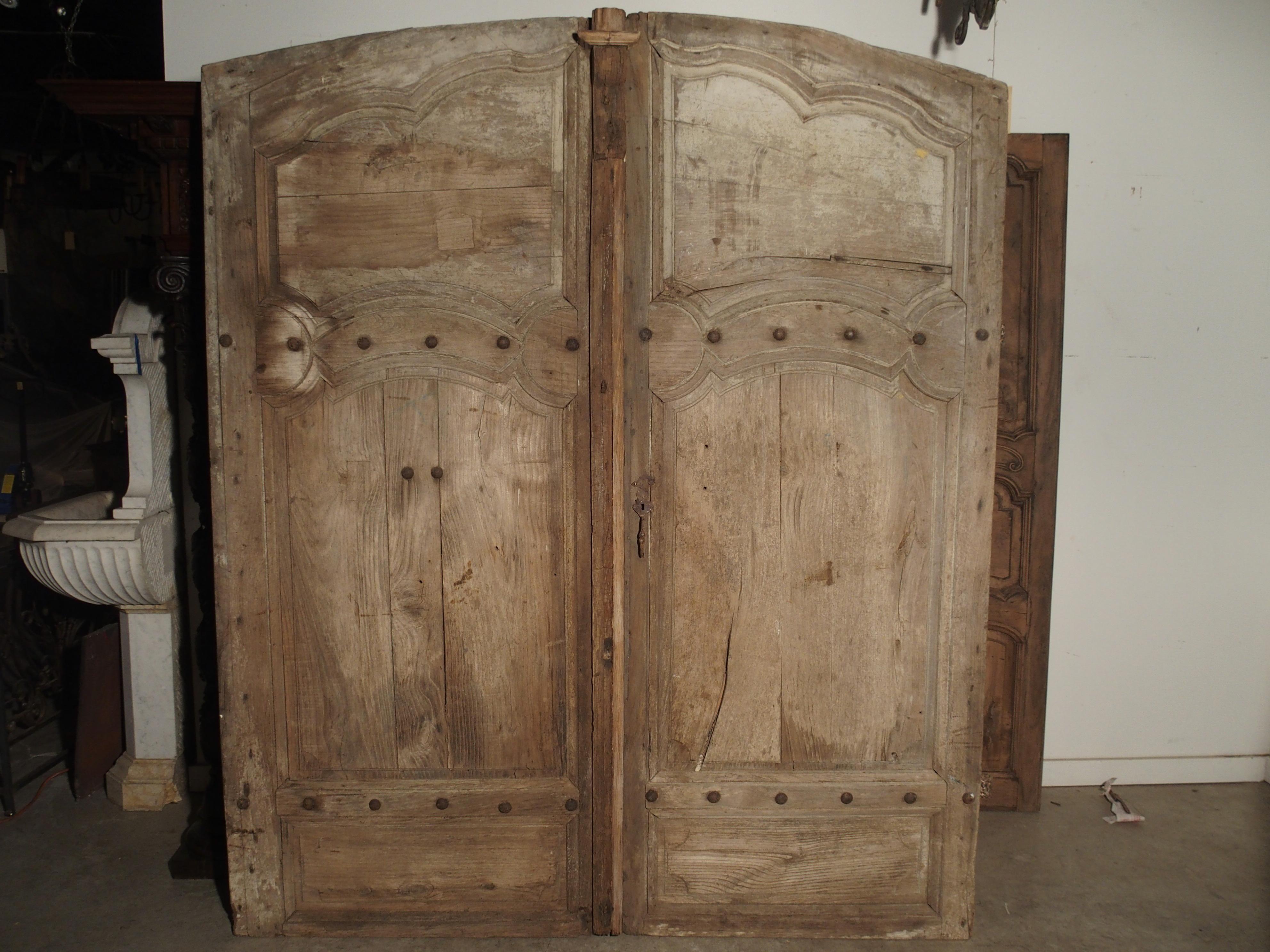 Pair of Antique French Oak Doors from Burgundy, 1700s 6