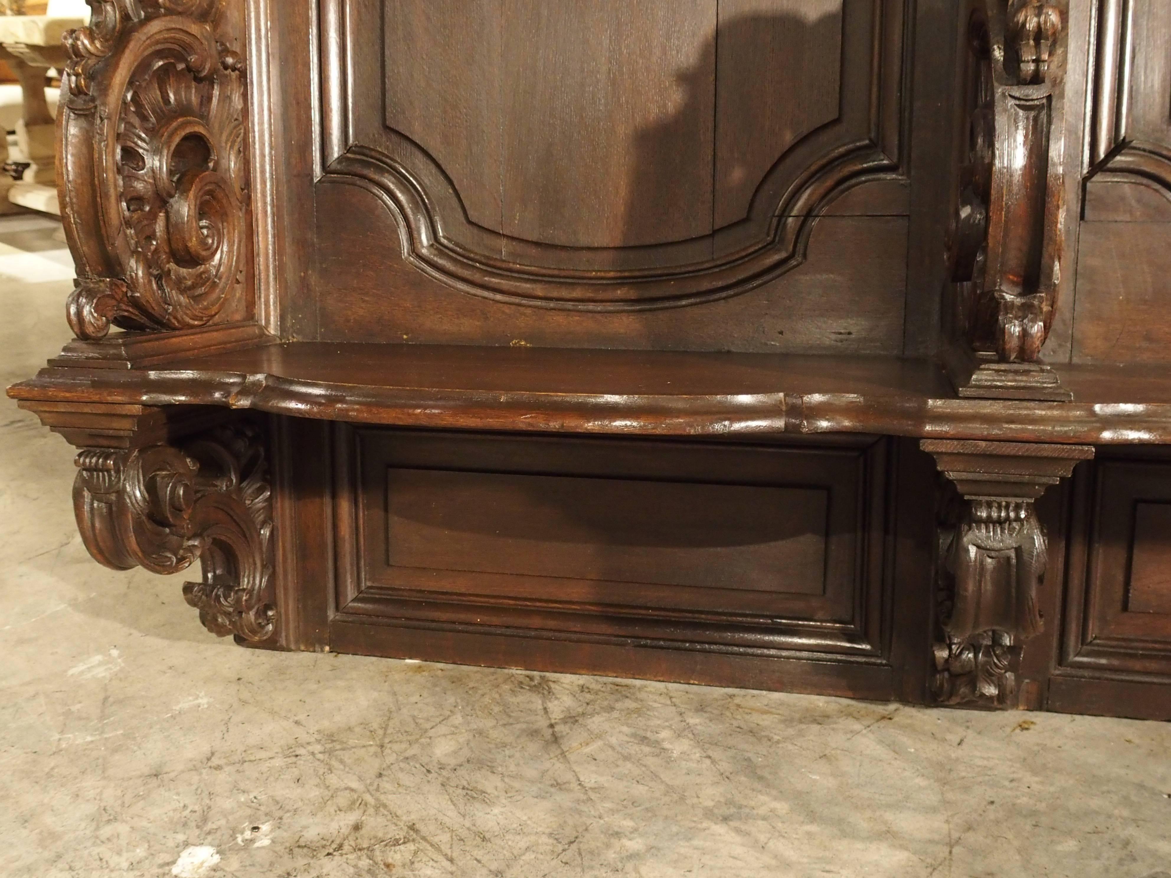 19th Century Sculpted Oak Stall from a Private Chapel in Liege, Belgium 1