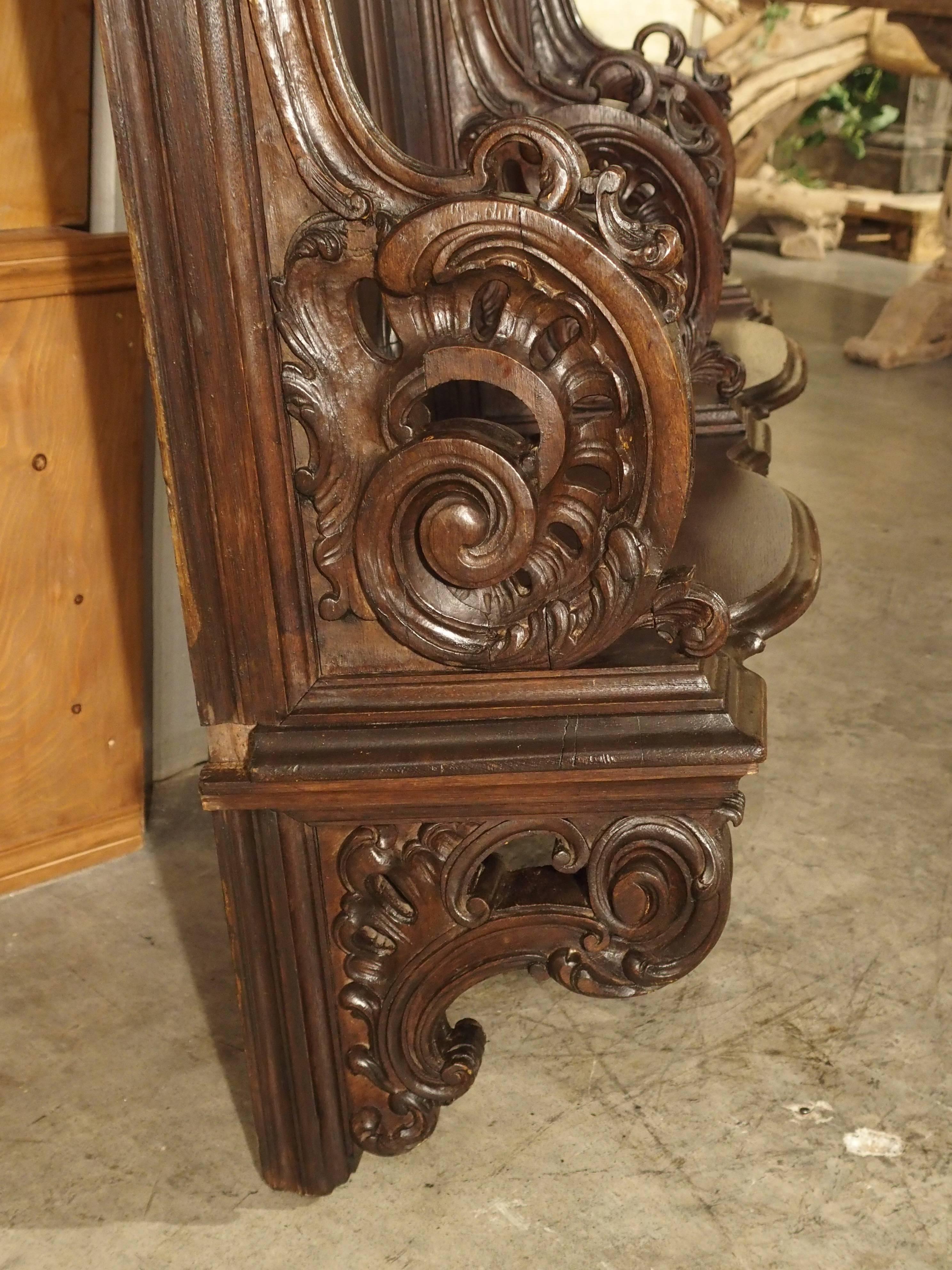 19th Century Sculpted Oak Stall from a Private Chapel in Liege, Belgium 4