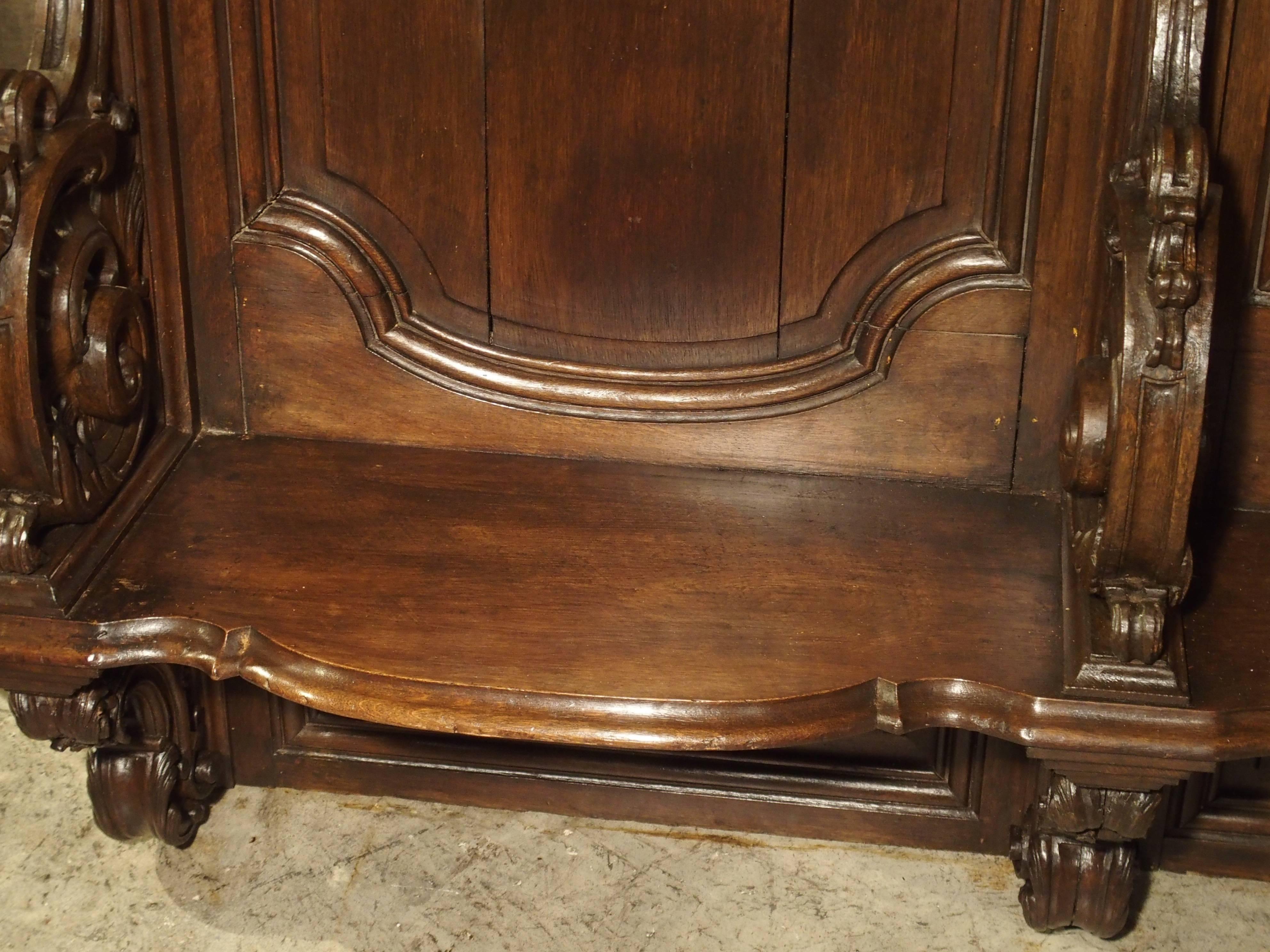 Hand-Carved 19th Century Sculpted Oak Stall from a Private Chapel in Liege, Belgium