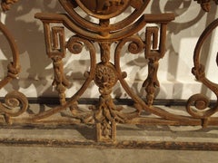 Cast Iron Gate Console Table with Limestone Top from France