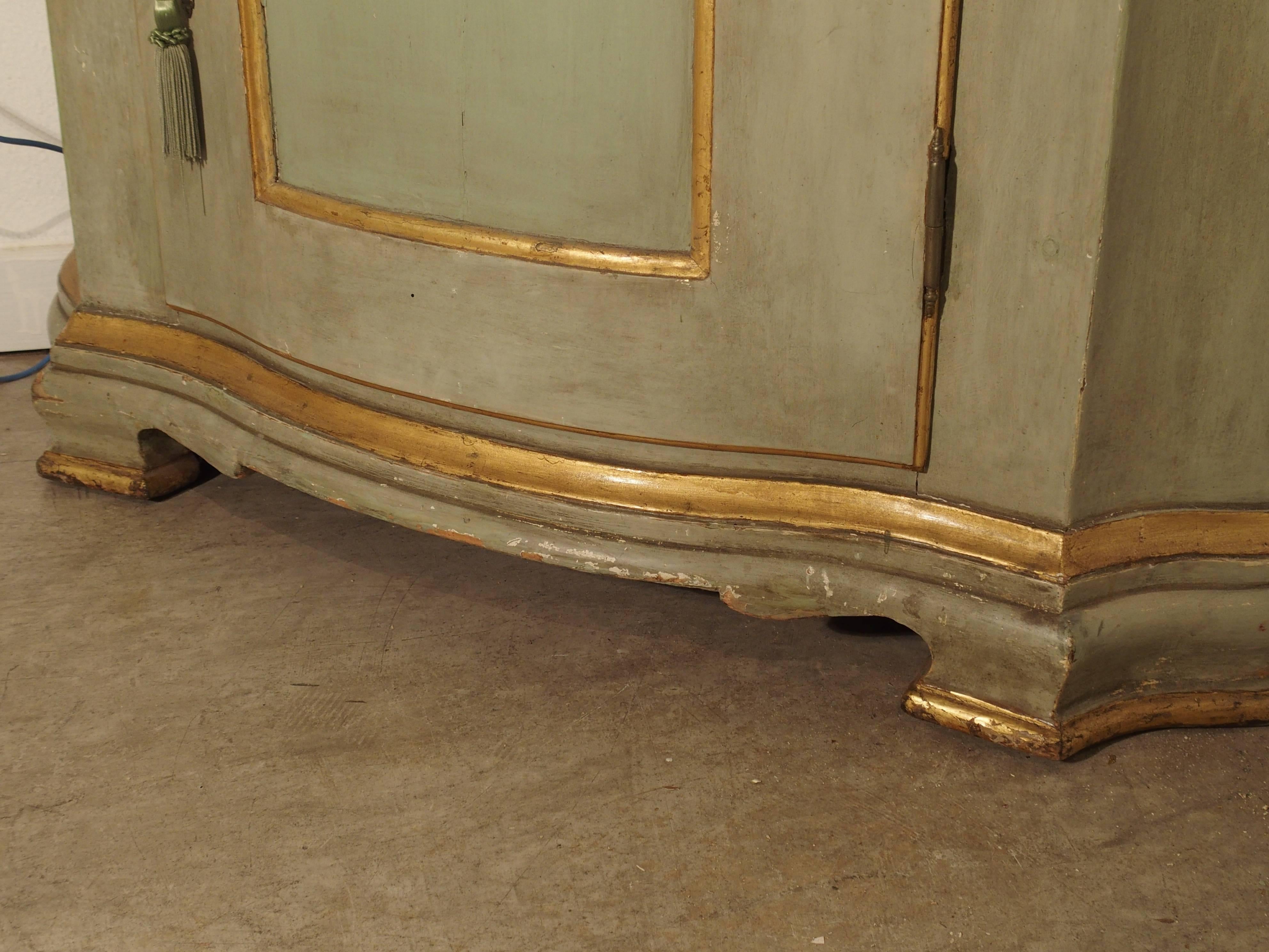 Pair of Painted and Gilt Corner Cabinets from Italy, circa 1870 1