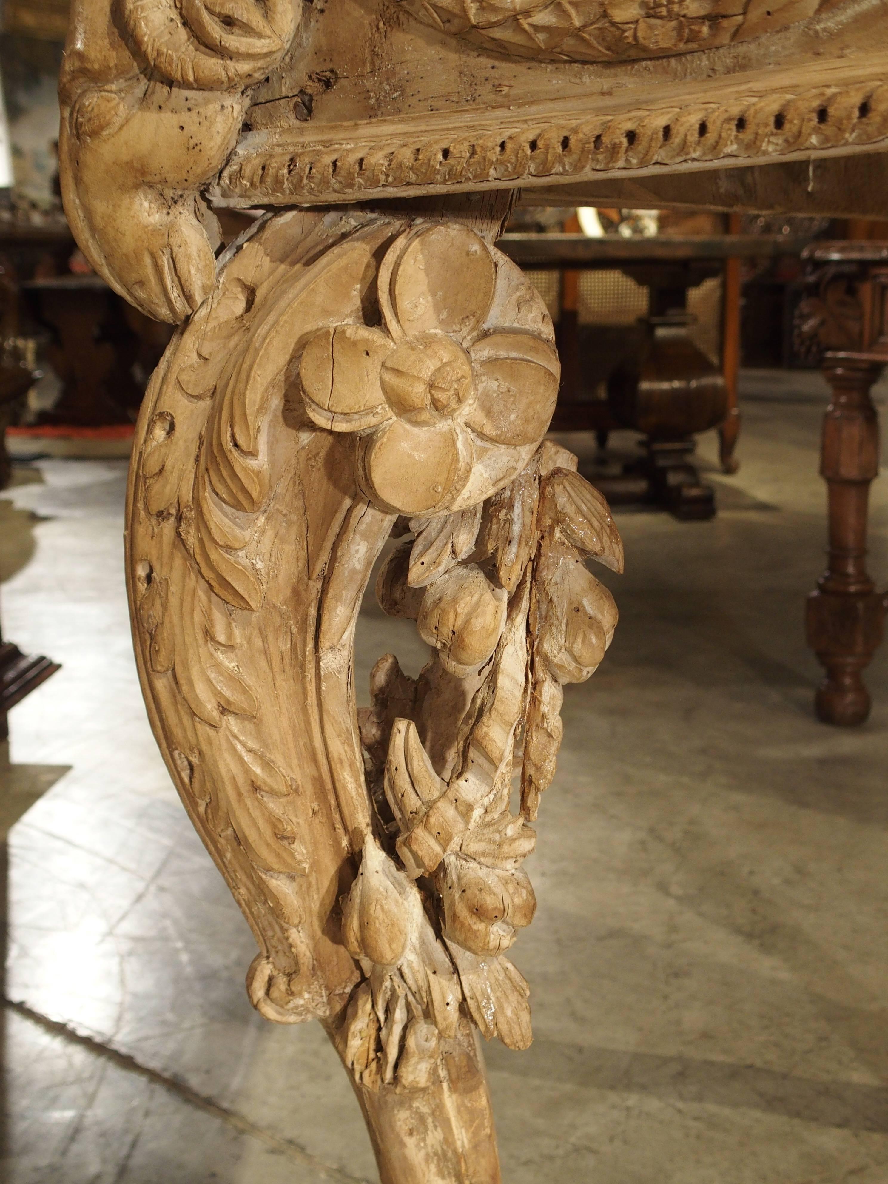 George III Antique English Limewood Console Table, circa 1785