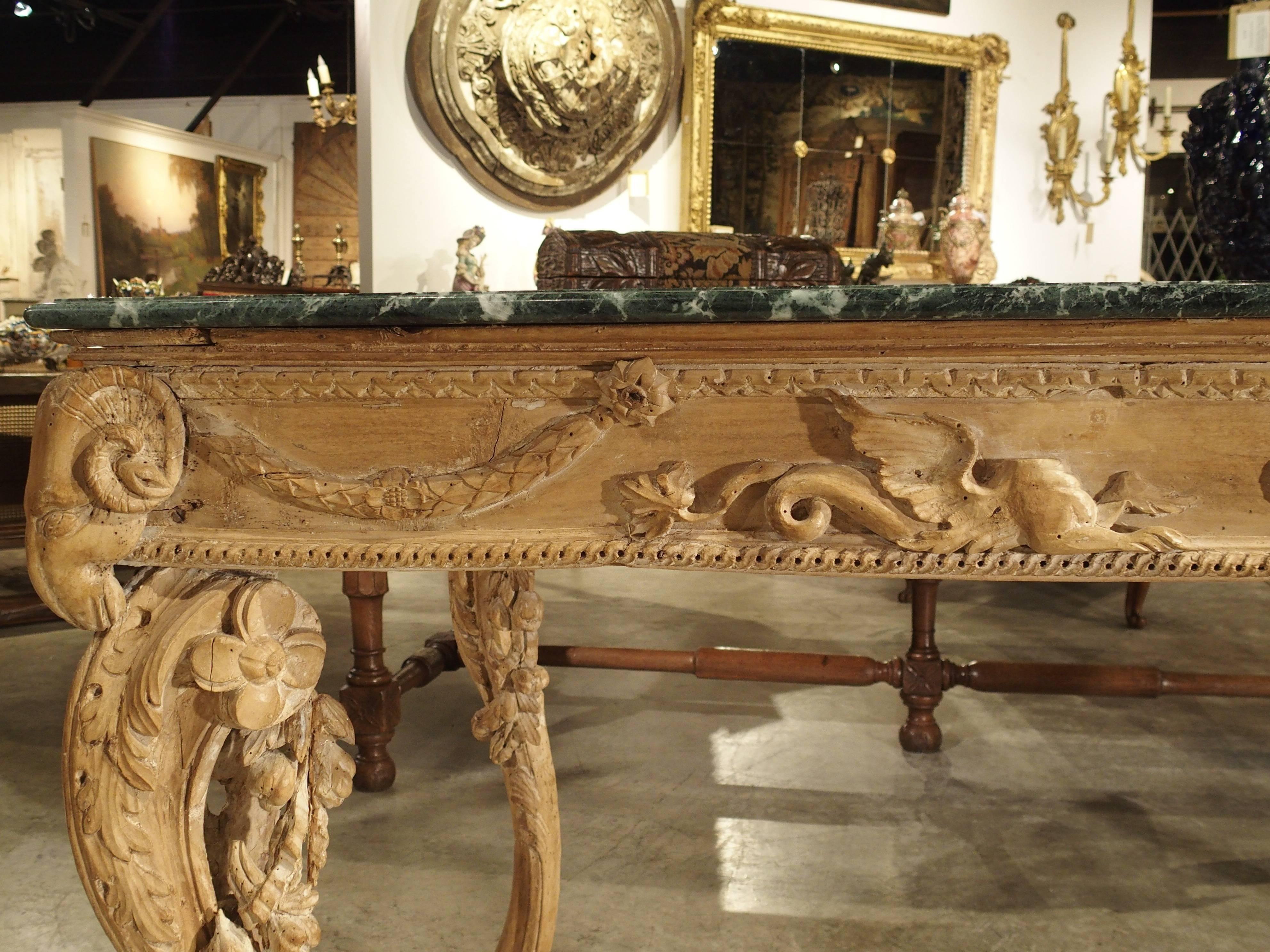 Hand-Carved Antique English Limewood Console Table, circa 1785