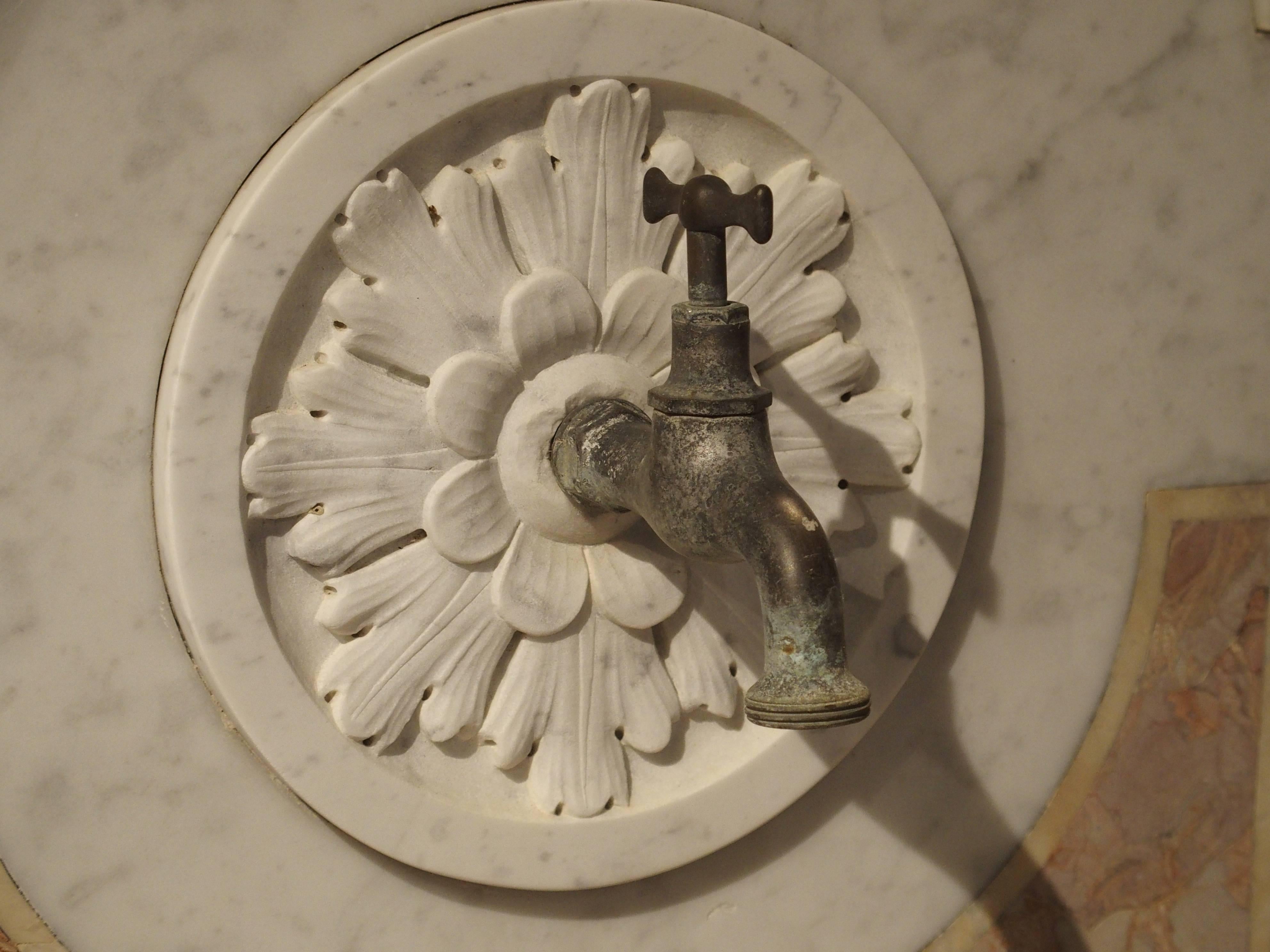 Antique Carved Marble Wall Fountain from Italy, circa 1850 In Good Condition In Dallas, TX
