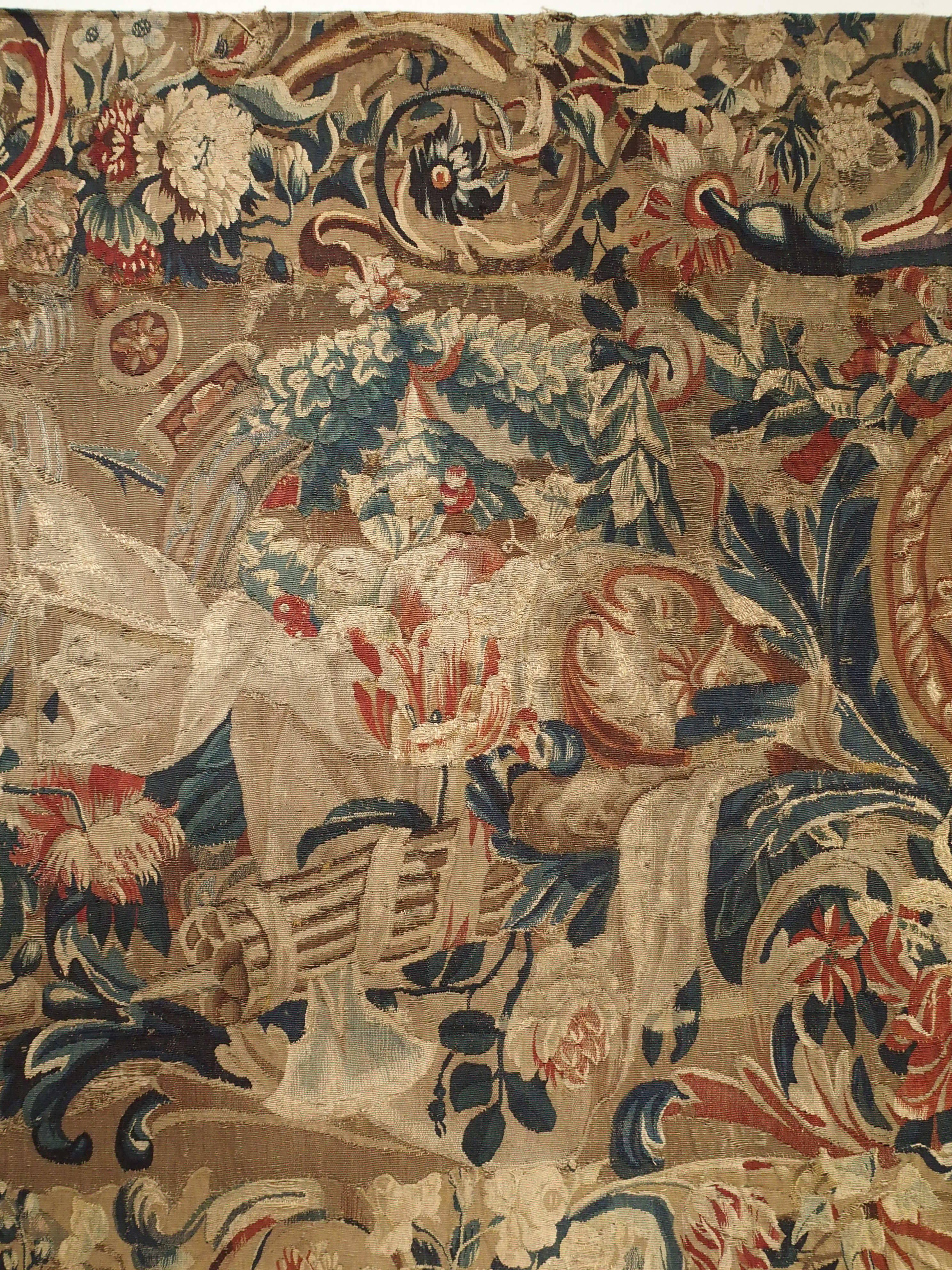 Hand-Woven Antique French Beauvais Tapestry from the Late 17th Century For Sale