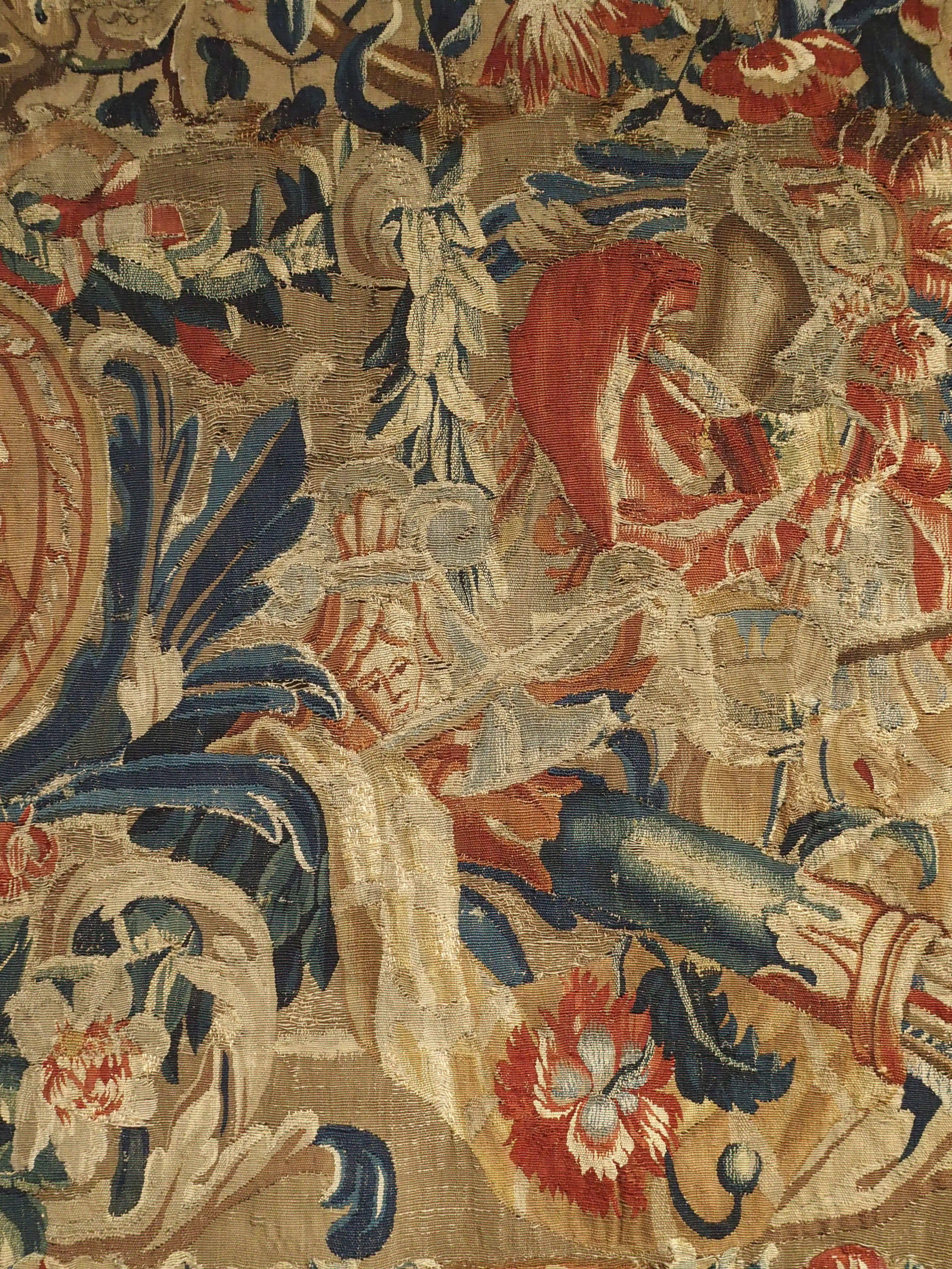 Antique French Beauvais Tapestry from the Late 17th Century In Good Condition For Sale In Dallas, TX