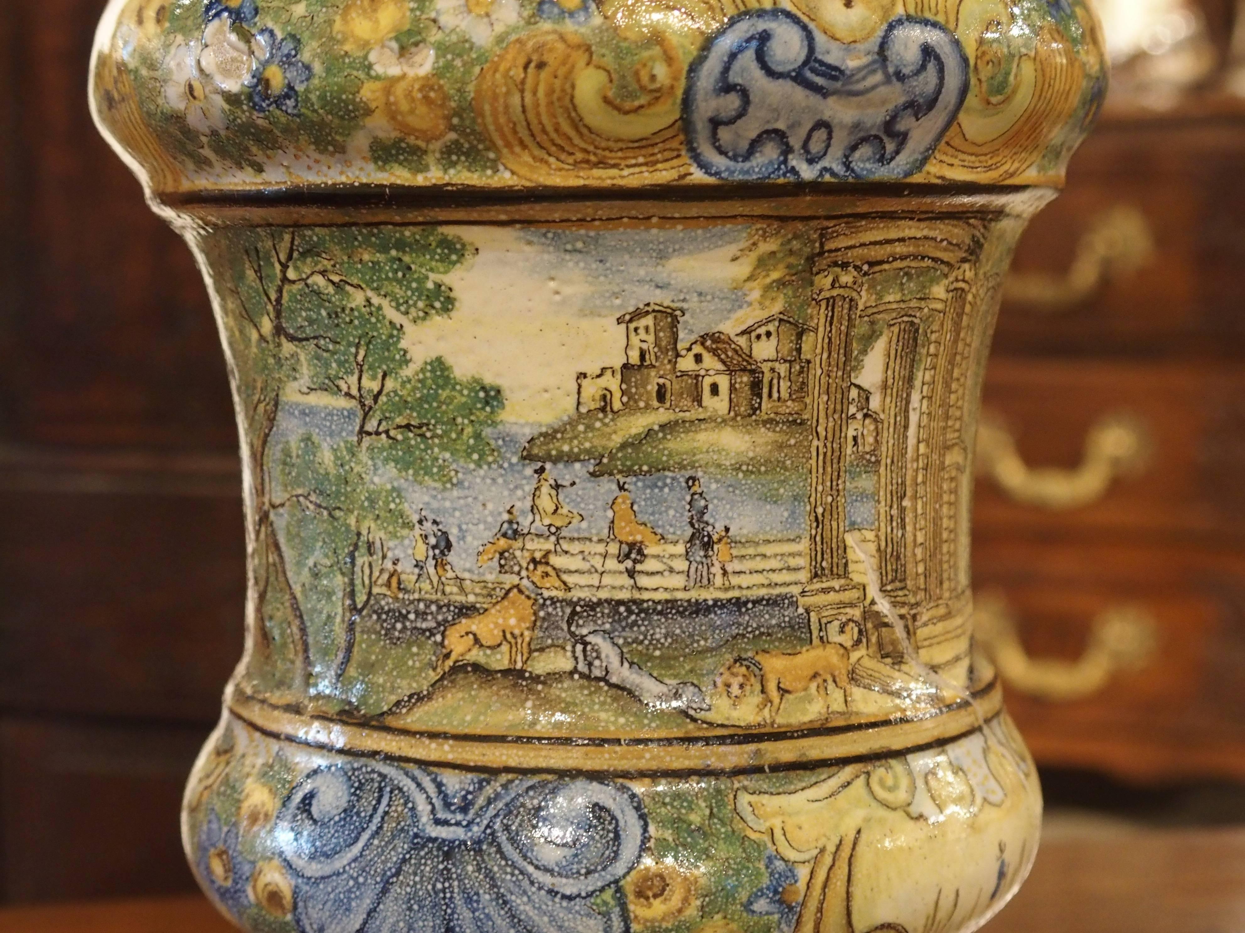 Small Antique Ceramic Urn from Italy, Early 1800s 2