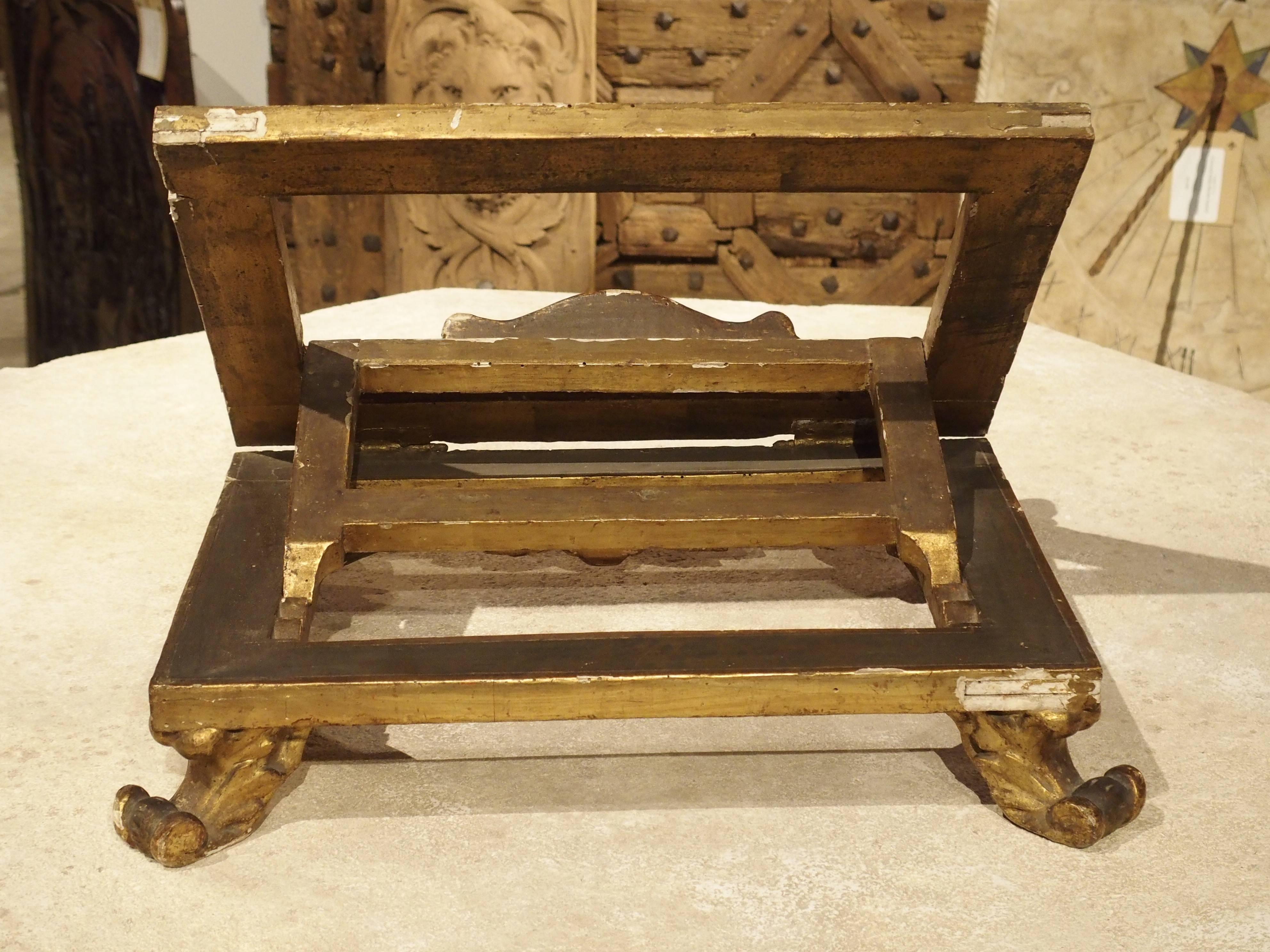 Antique Giltwood Table Lectern, France, circa 1815 In Fair Condition In Dallas, TX