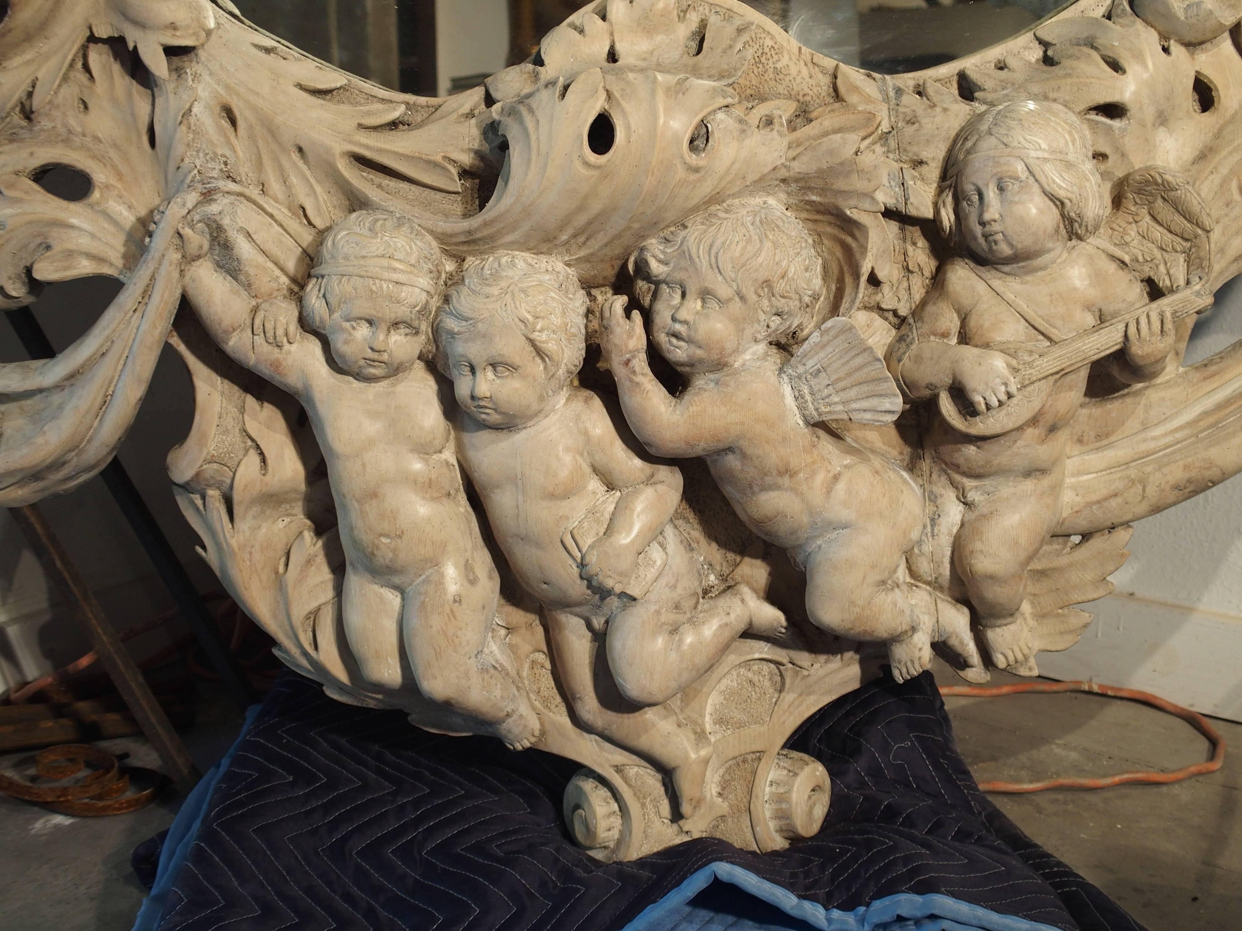 Monumental 19th Century Baroque Mirror from Italy In Good Condition In Dallas, TX