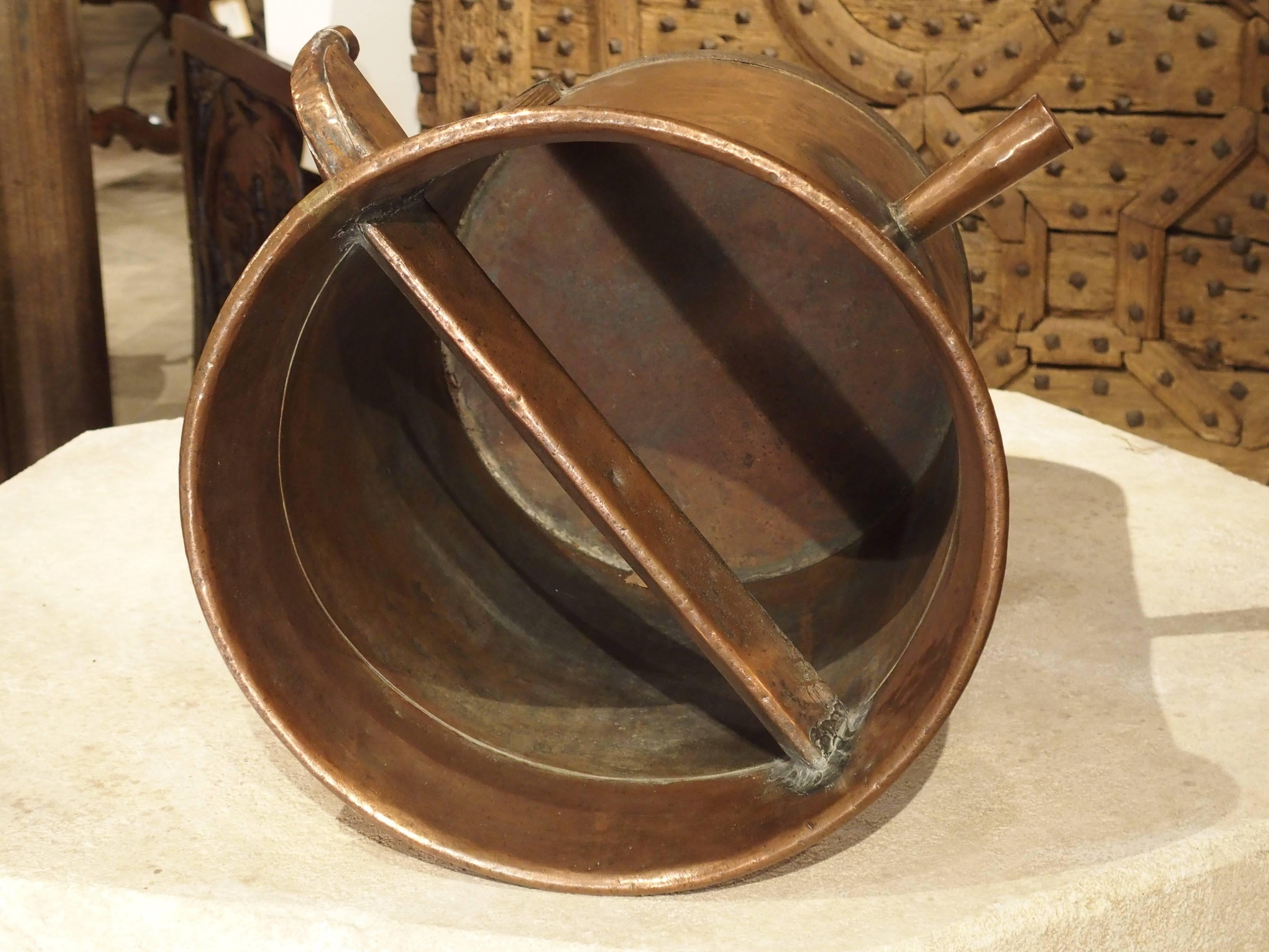 French Antique Copper 50 Liter Wine Vessel from Carcassonne France, circa 1850
