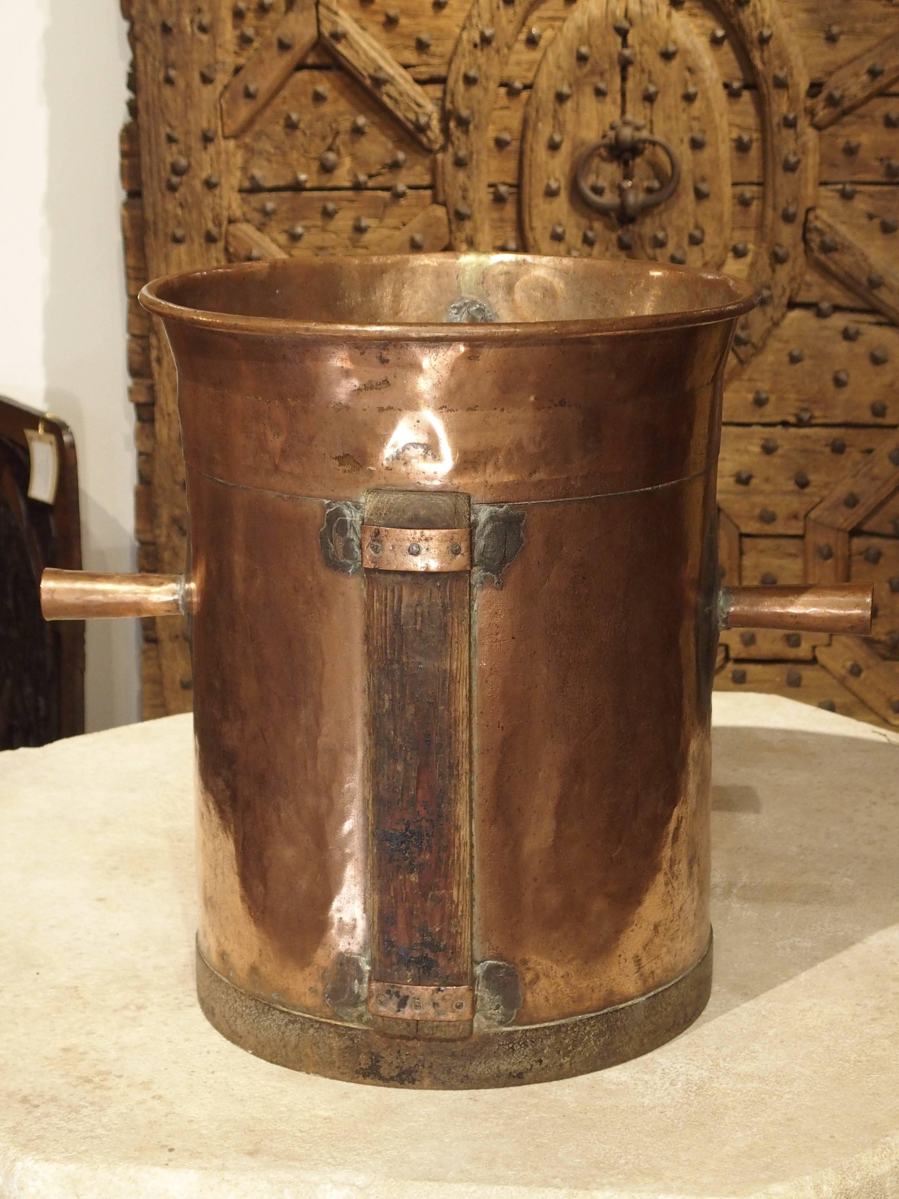 19th Century Antique Copper 50 Liter Wine Vessel from Carcassonne France, circa 1850