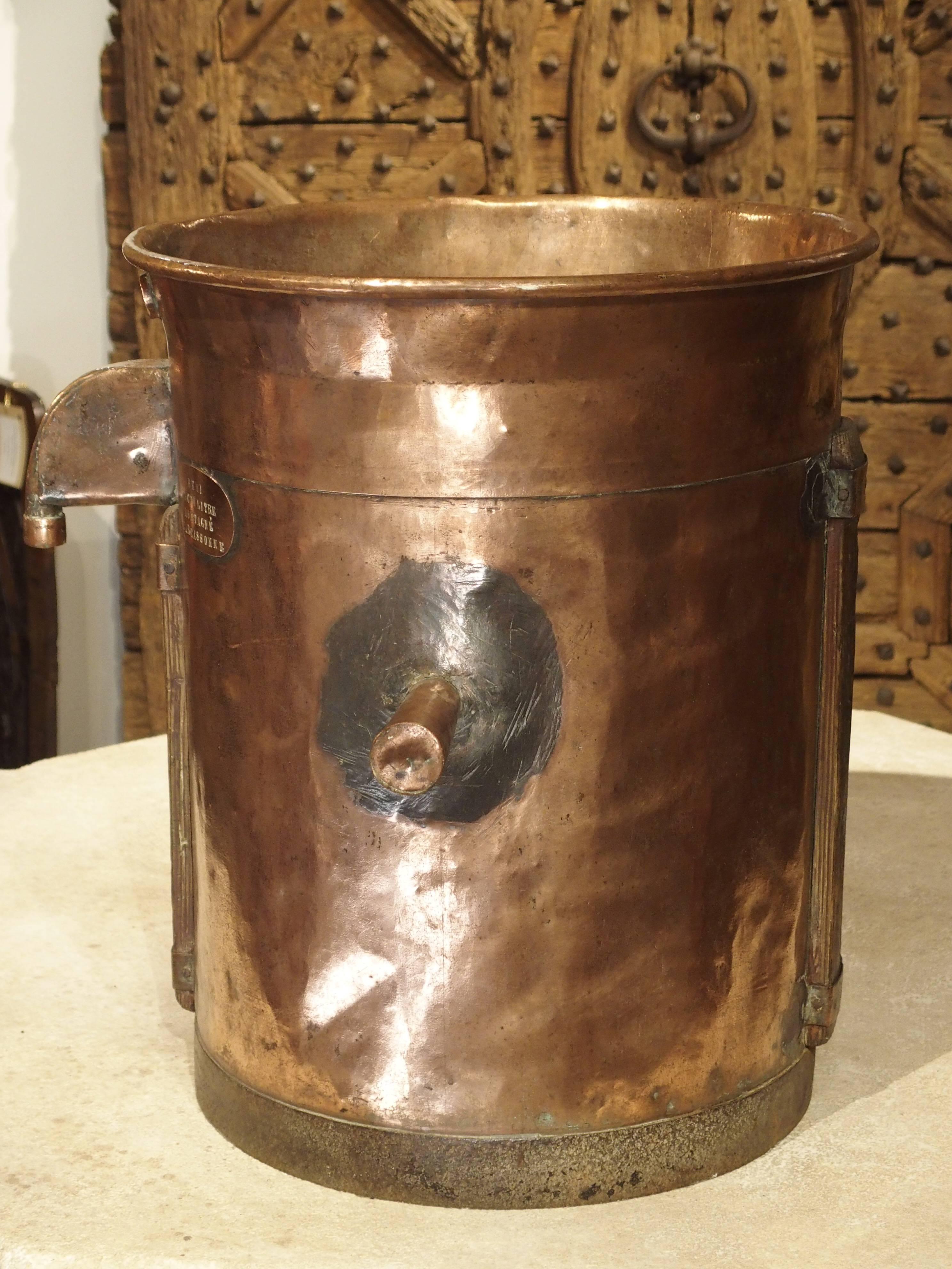 Antique Copper 50 Liter Wine Vessel from Carcassonne France, circa 1850 1