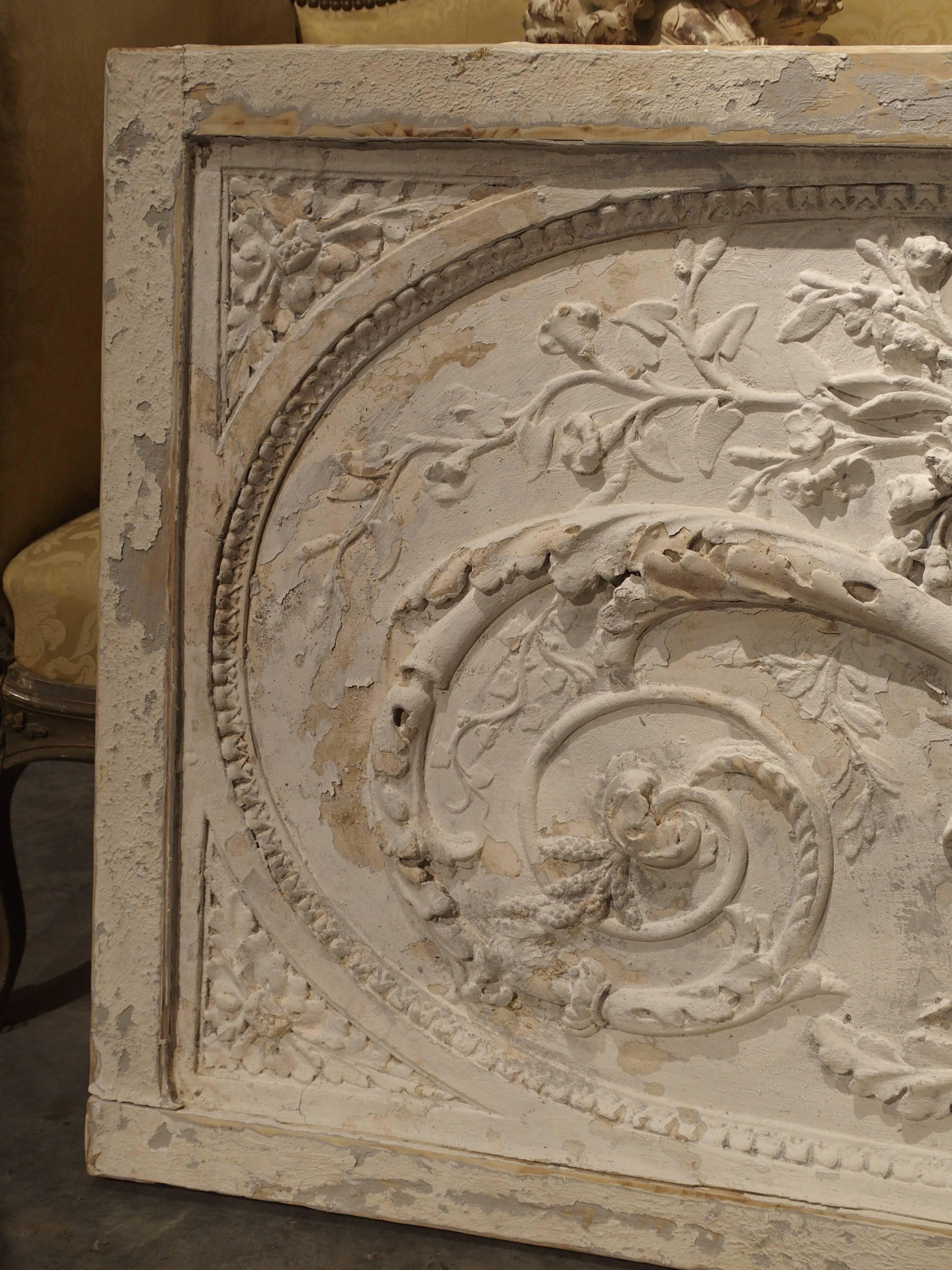 Architectural Plaster and Wood Overdoor Panel from Provence, France 3