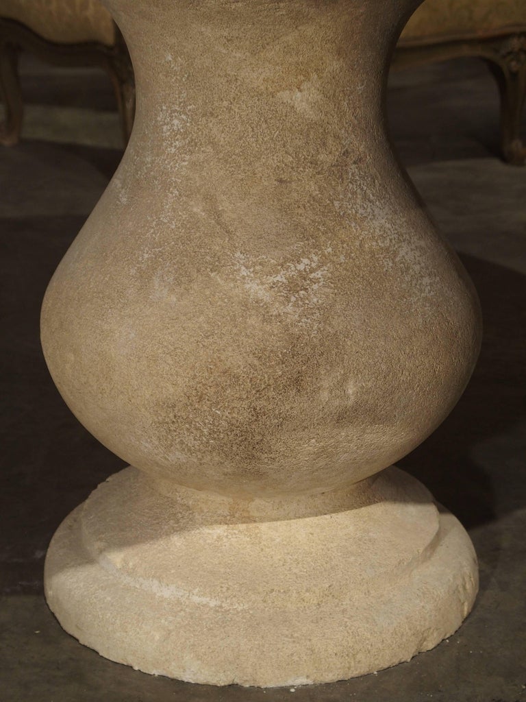 Carved Round Limestone Table from Provence, France at 1stDibs
