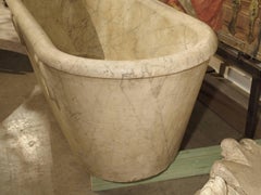 Antique Carrara Marble Bathtub from Italy, Early 1800s Genoa