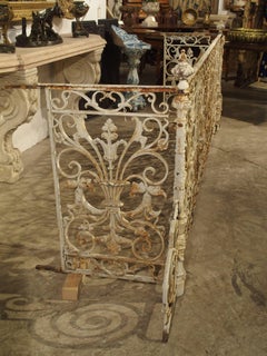 Circa 1860 Painted Cast Iron Balcony Railing from Montpellier, France