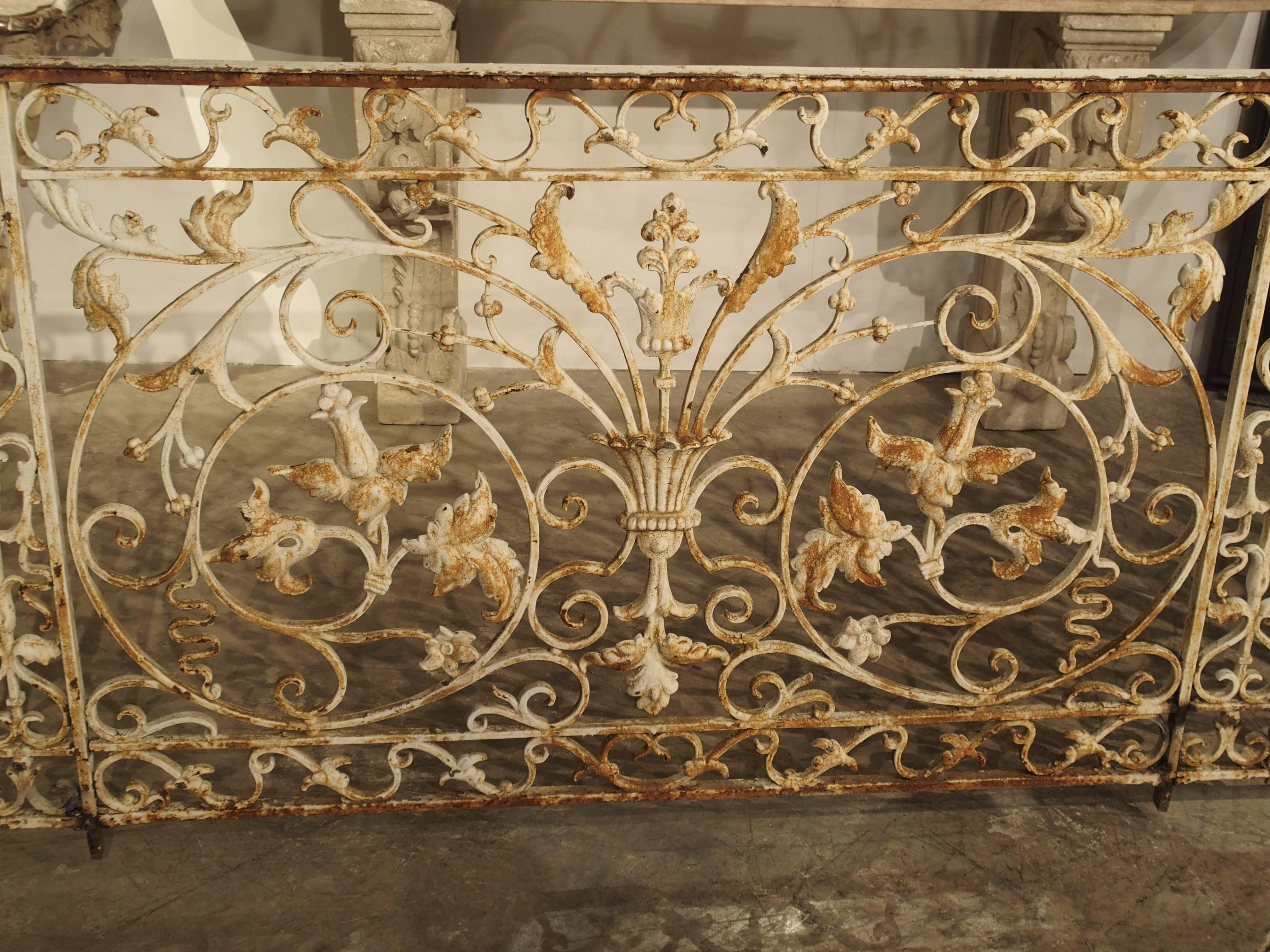 Napoleon III Circa 1860 Painted Cast Iron Balcony Railing from Montpellier, France