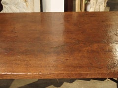 Single Plank Oak and Walnut Wood Refectory Table from Spain, 18th Century