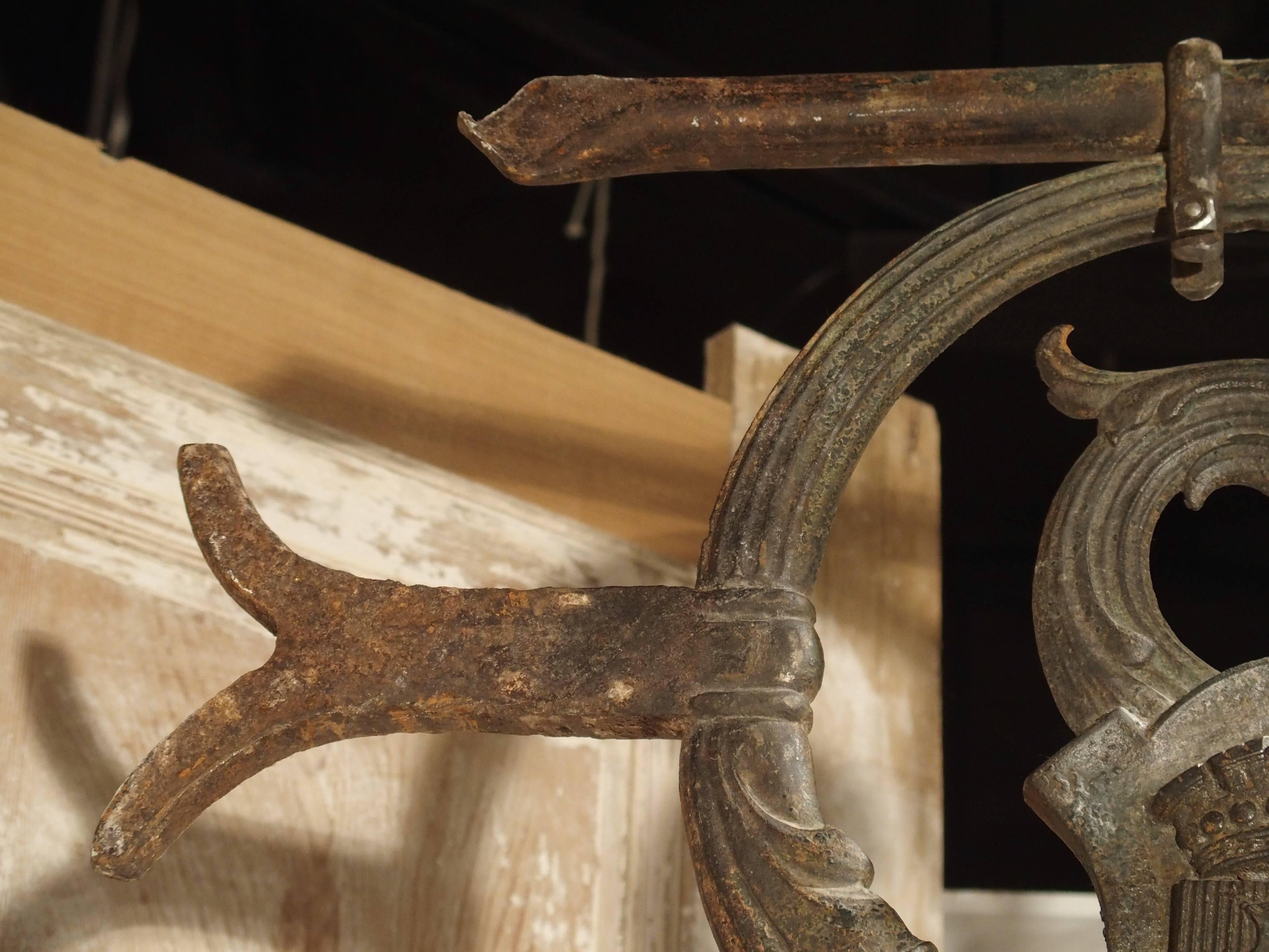 Large 19th Century Painted Iron Sign Holder from Bordeaux, France 3