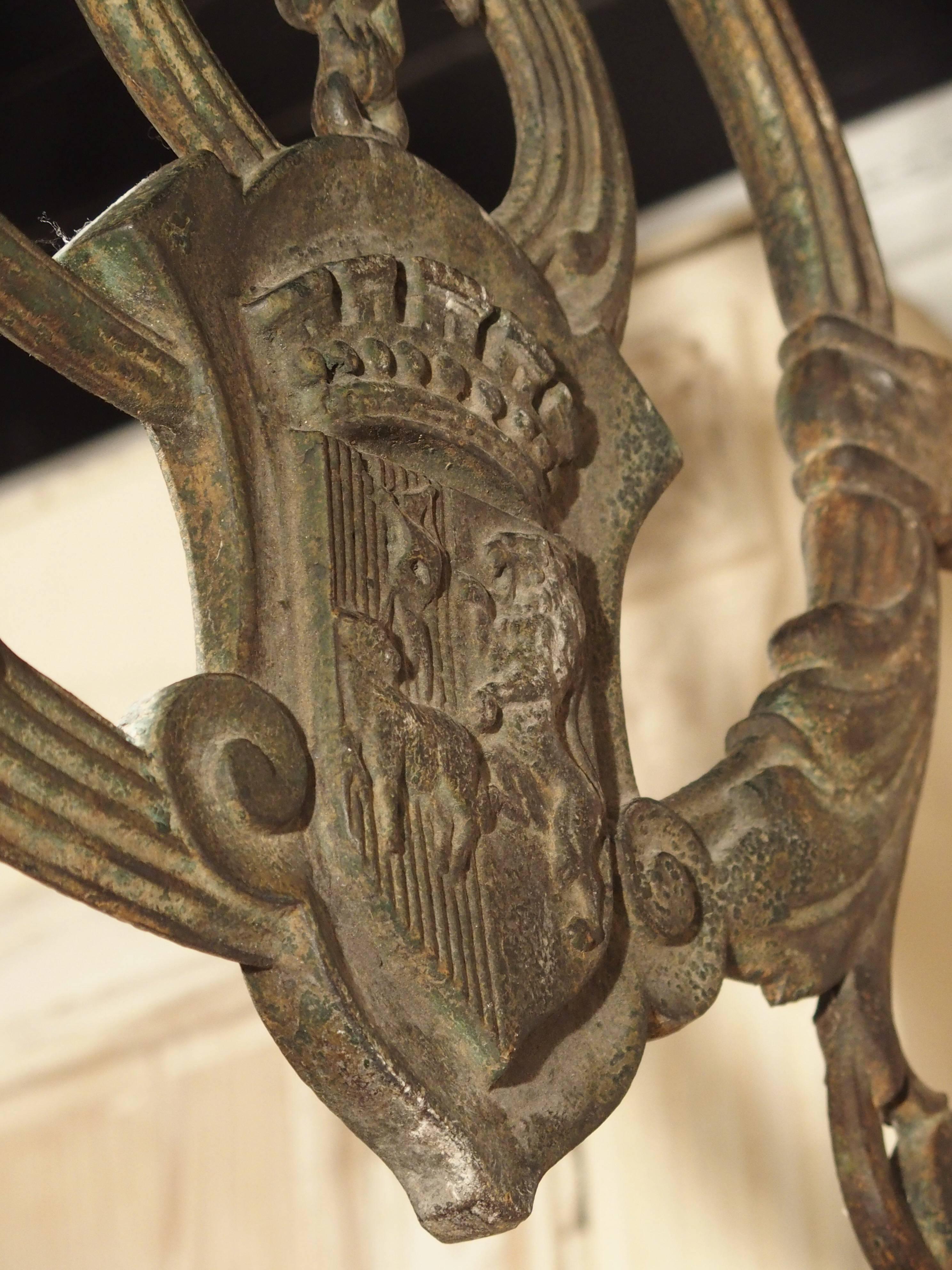 Large 19th Century Painted Iron Sign Holder from Bordeaux, France In Good Condition In Dallas, TX