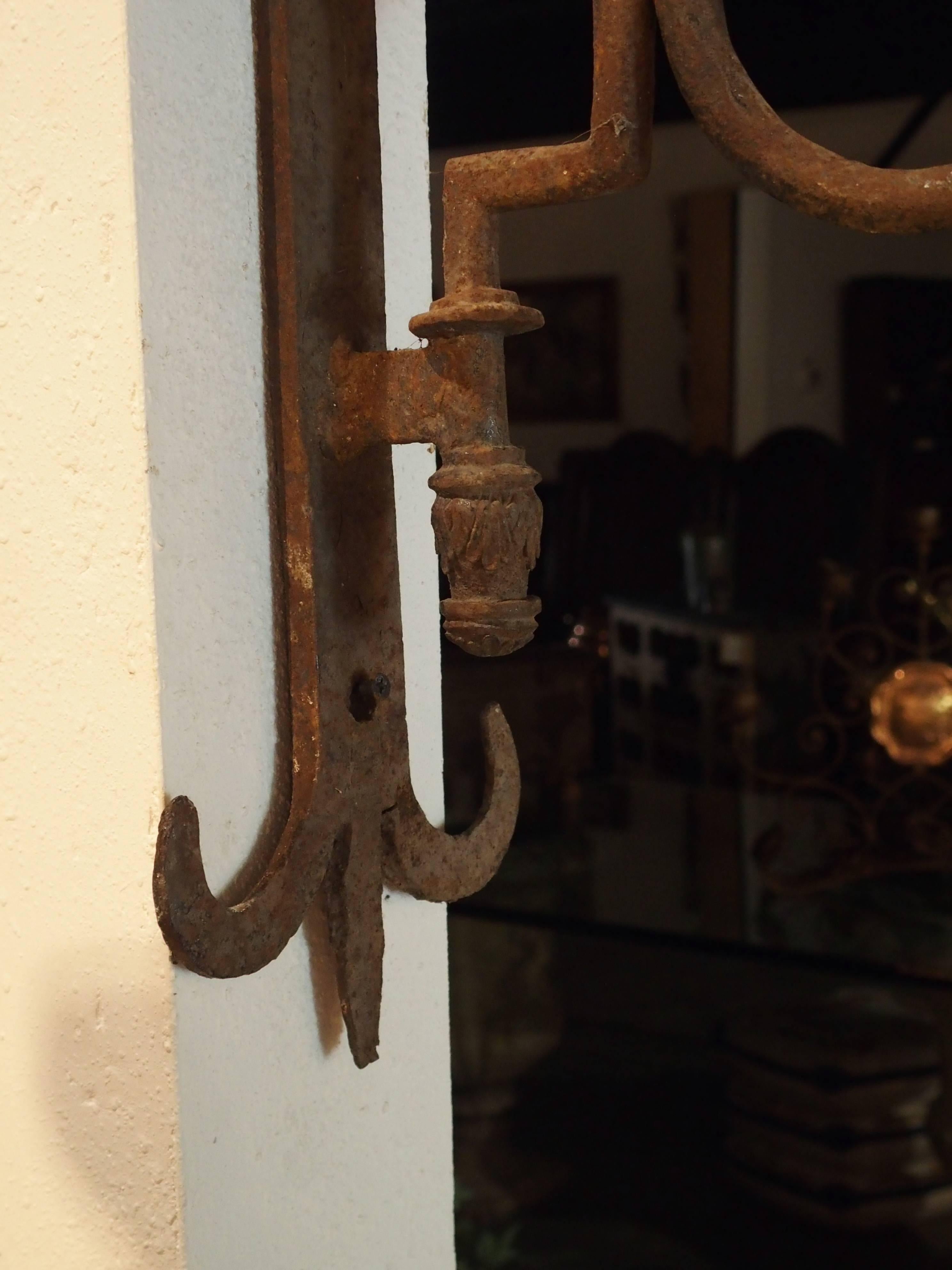 Beautiful 18th Century Iron Sign or Lantern Holder from France 4