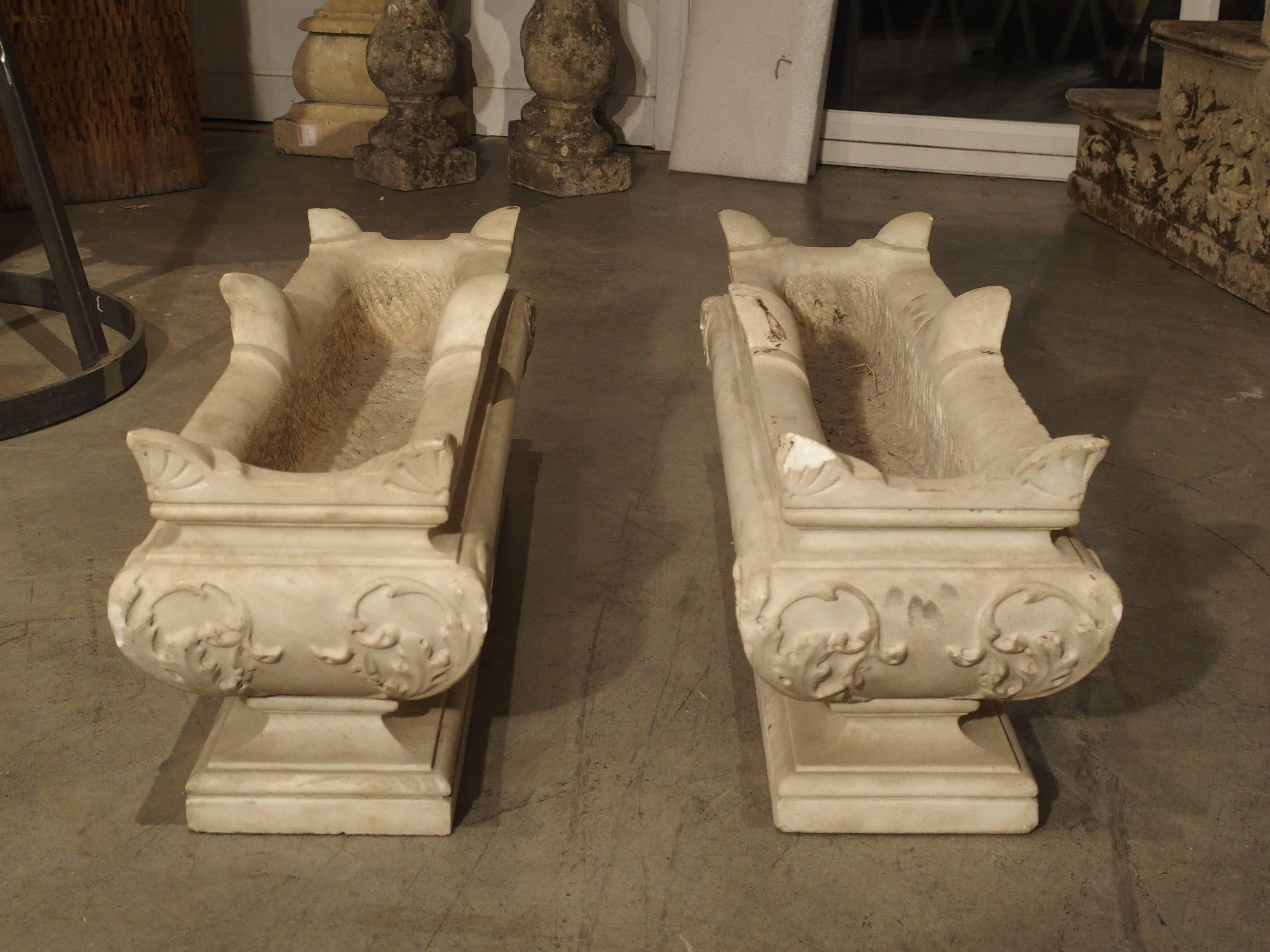 Pair of Carved Italian Marble Jardinieres, 19th Century 5