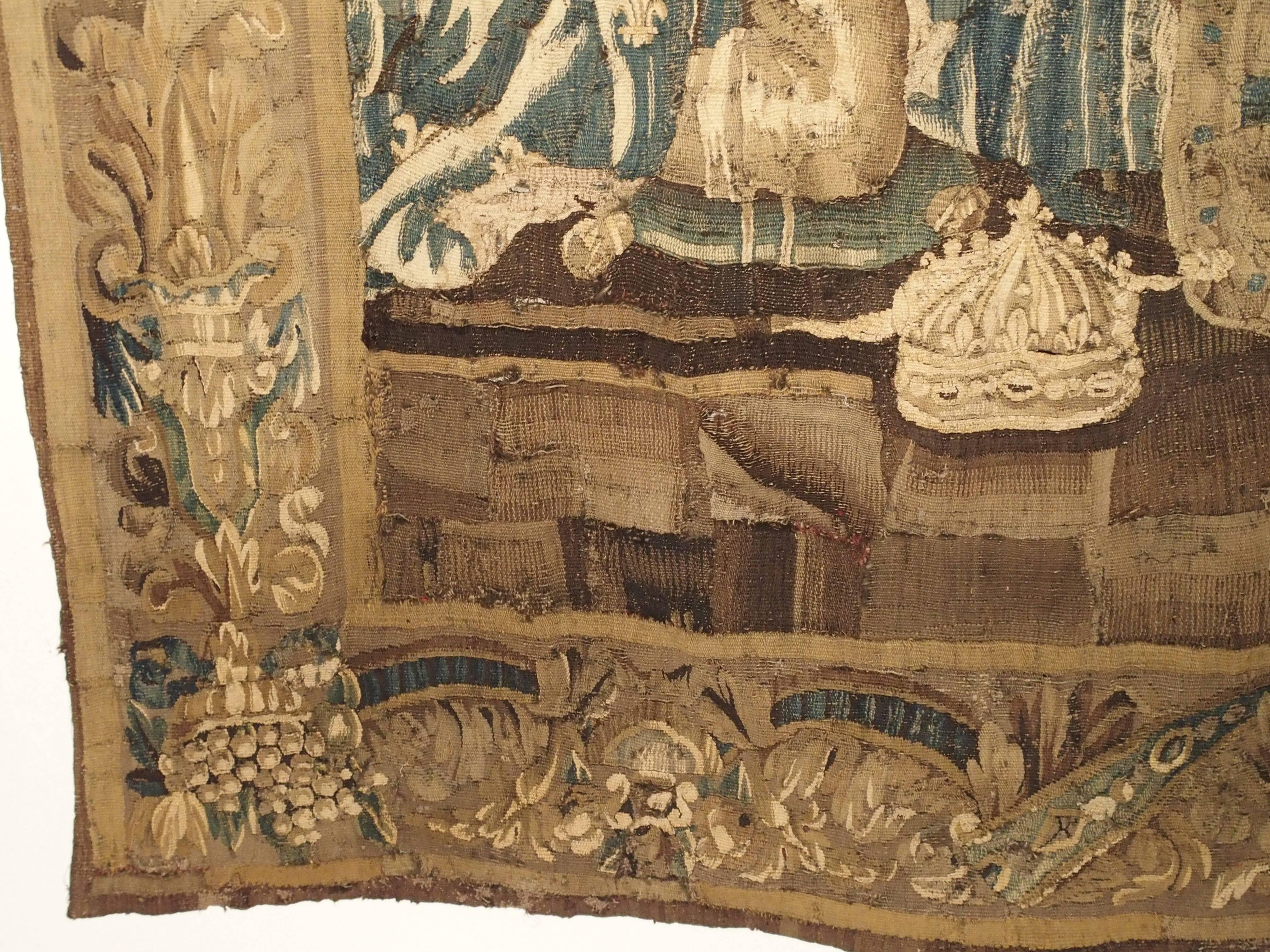 French Aubusson Tapestry Depicting the Coronation of a King, circa 1600 3