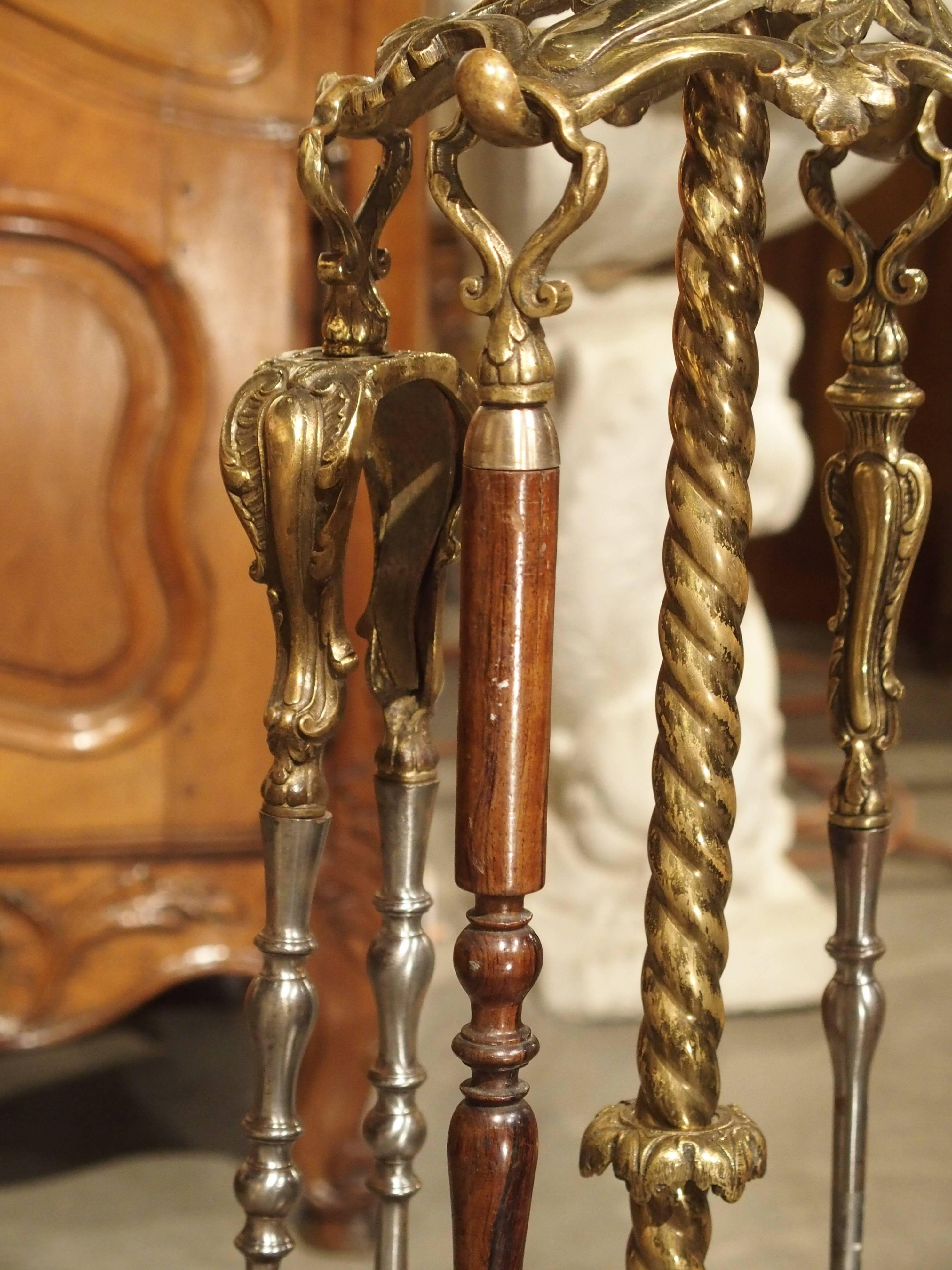 Mid-19th Century Complete Set of 19th Century Fireplace Tools from France