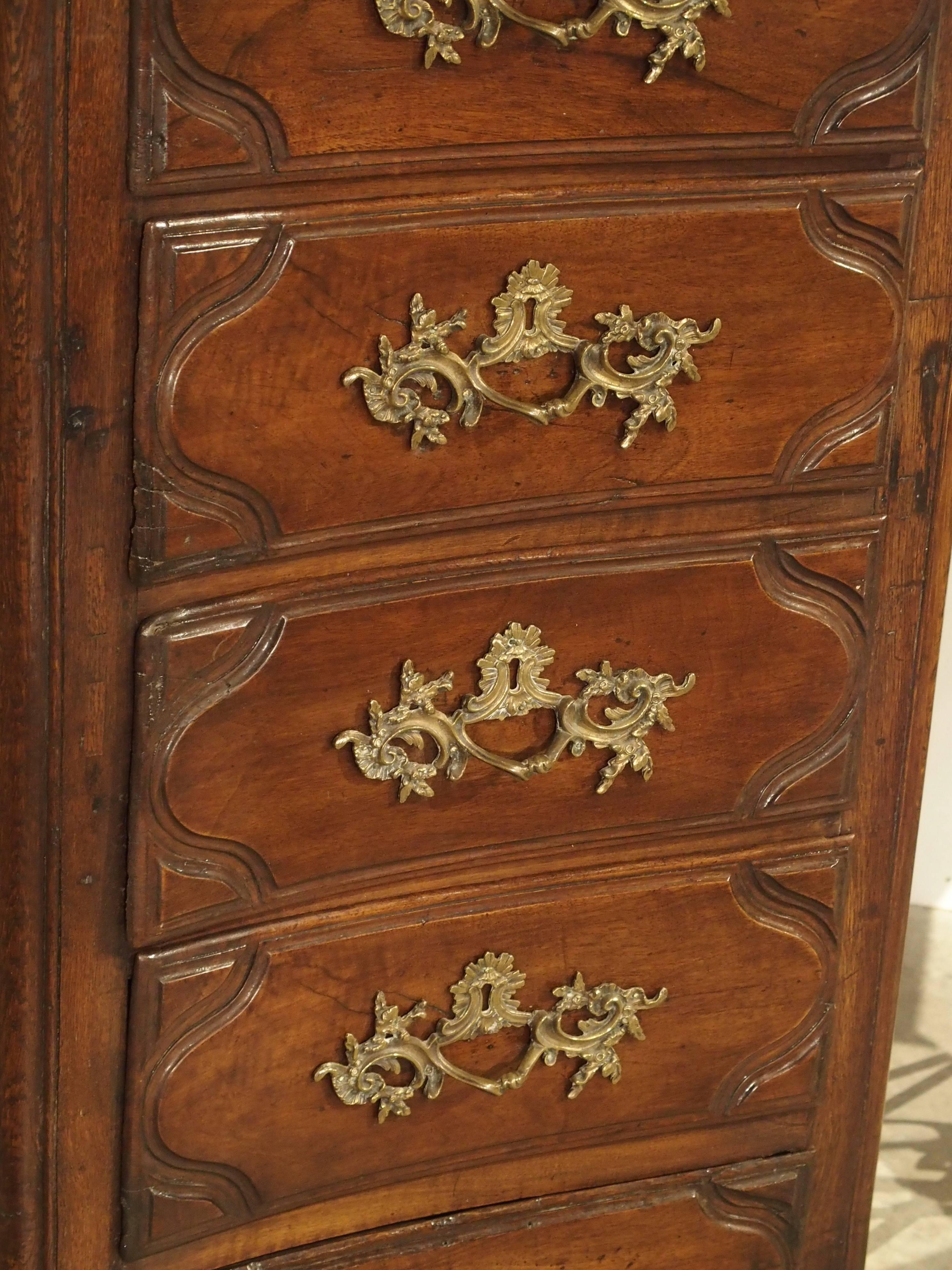 18th Century Walnut and Oak Chiffonier Chest of Drawers from France 2