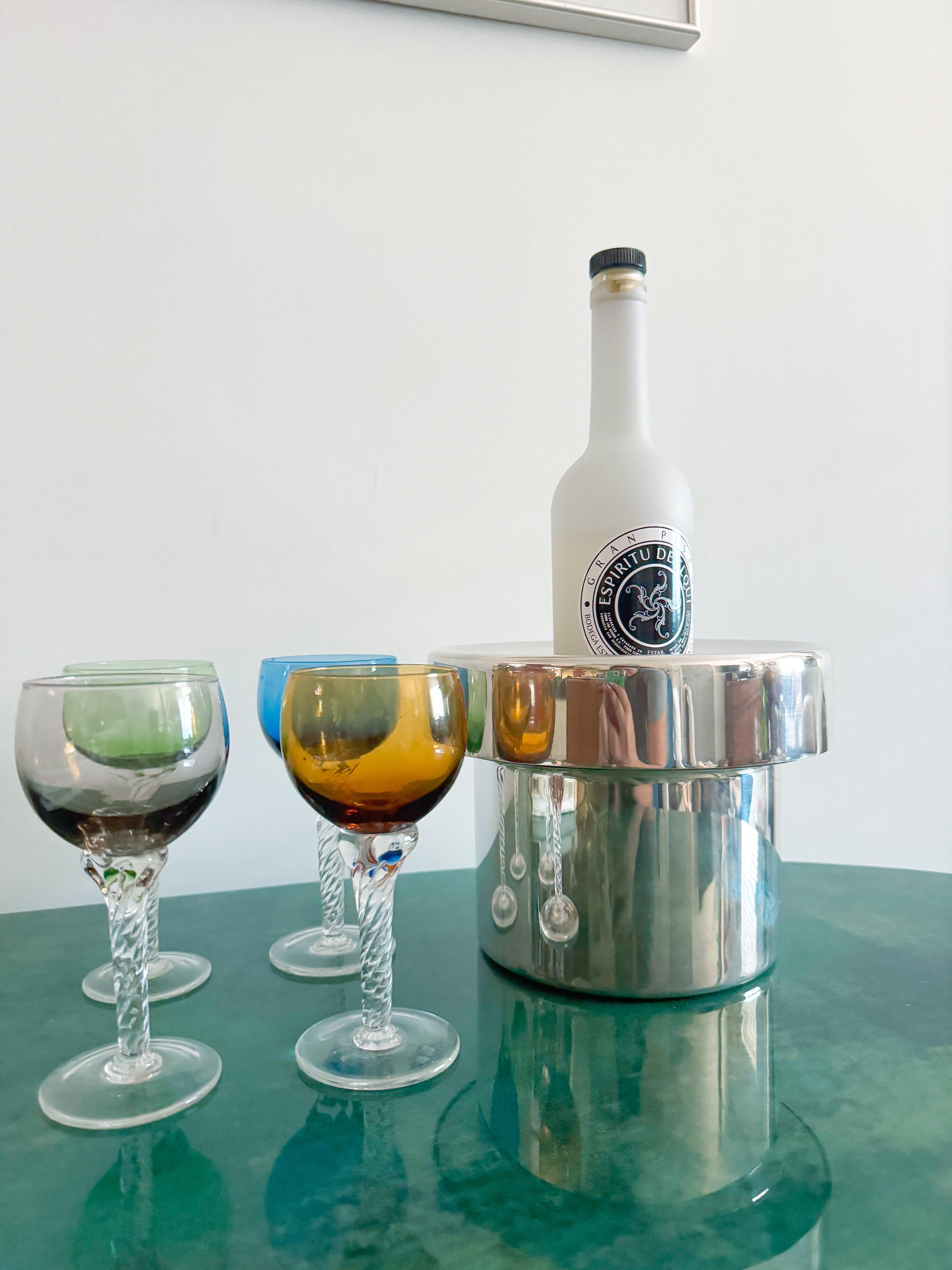 Mid Century Sabattini Silver-Plated Wine Chiller, Italy, 1970s For Sale 1