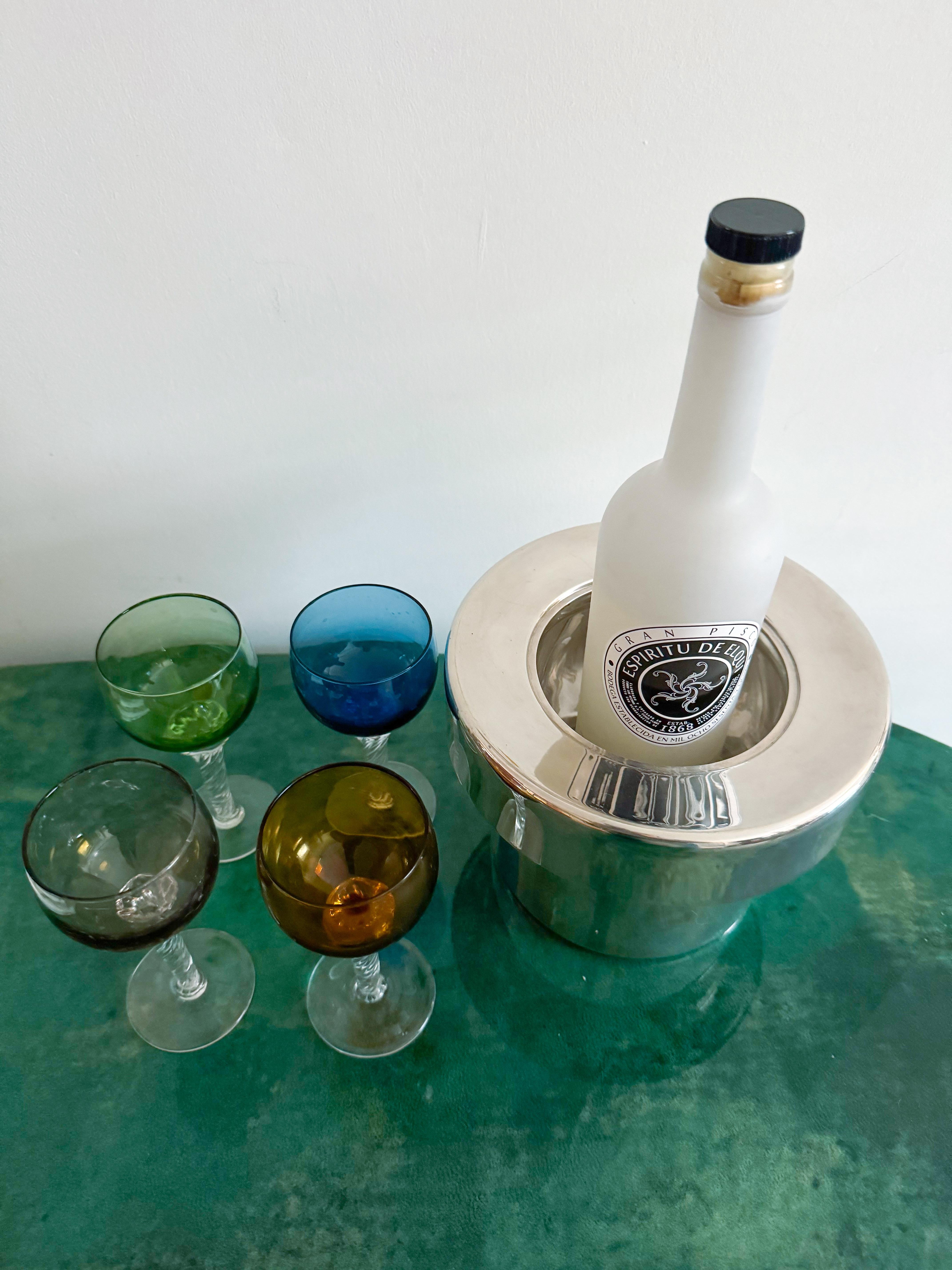 Mid Century Sabattini Silver-Plated Wine Chiller, Italy, 1970s For Sale 2