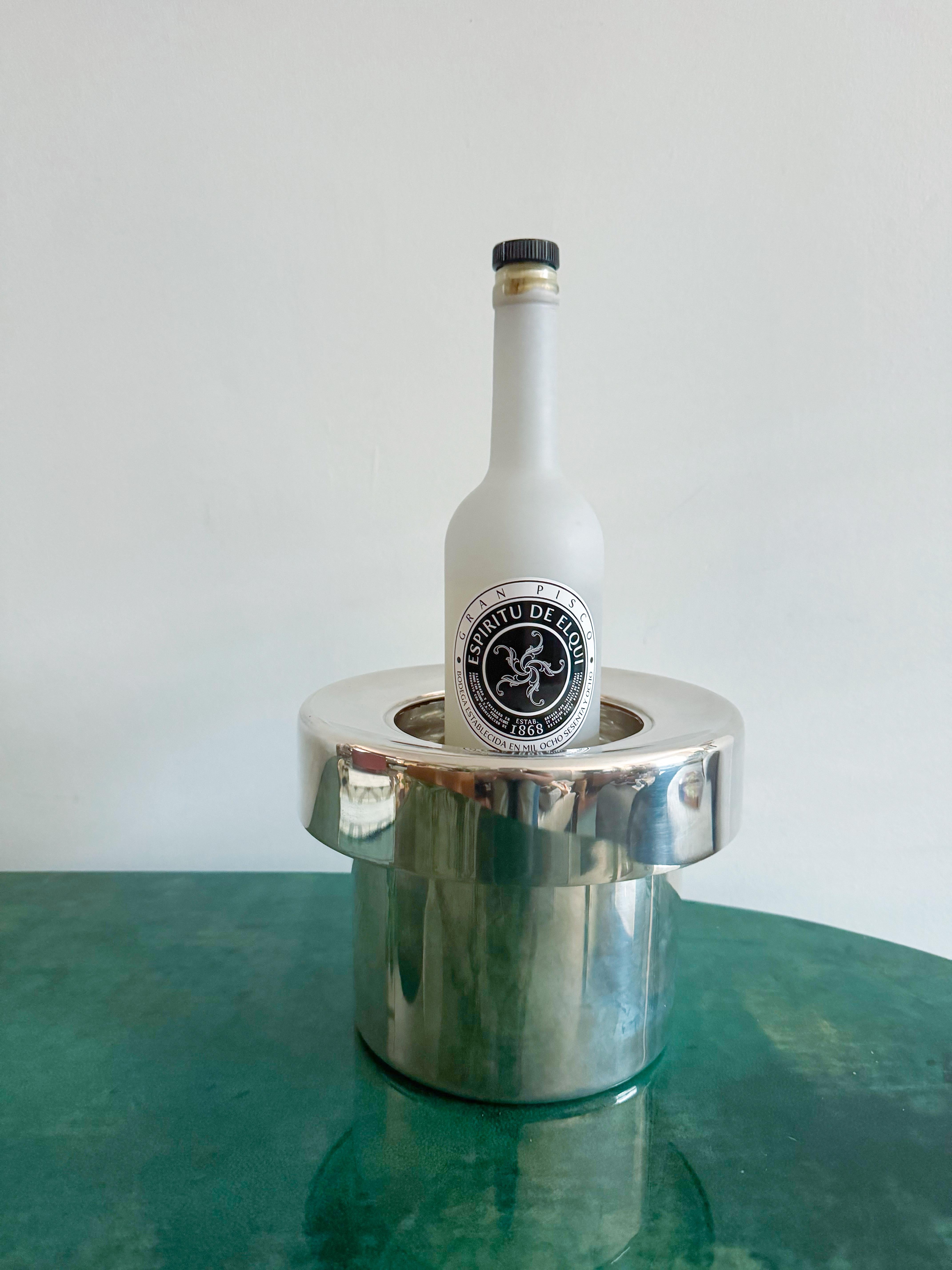 Mid Century Sabattini Silver-Plated Wine Chiller, Italy, 1970s For Sale 3