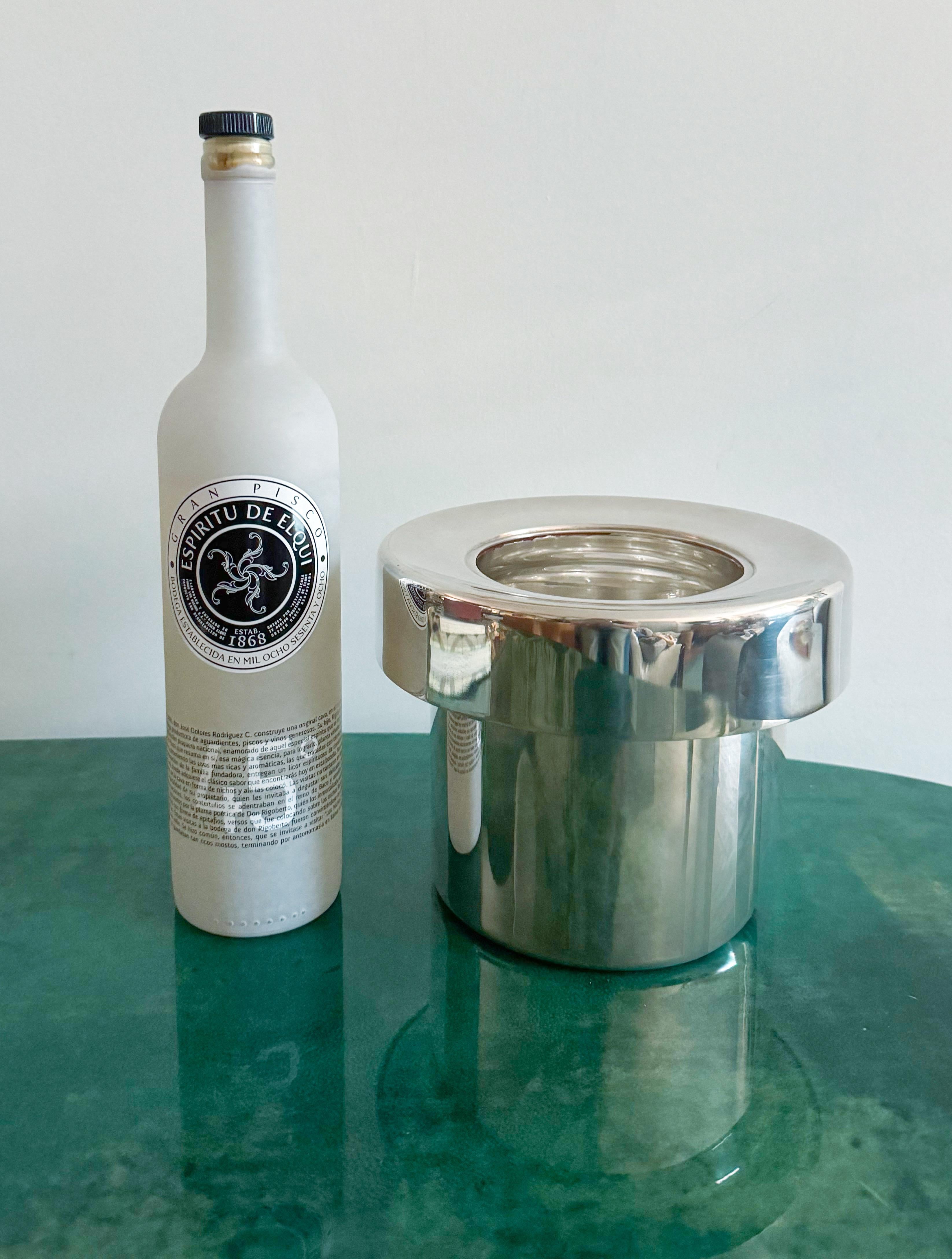 Mid-Century Modern Mid Century Sabattini Silver-Plated Wine Chiller, Italy, 1970s For Sale