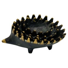 Brass Walter Bosse Hedgehog Sculpture Stacking Ashtrays 1950s Austrian MCM