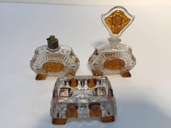 Art Deco Bohemia Karl Palda Crystal Vanity Set, 1930s