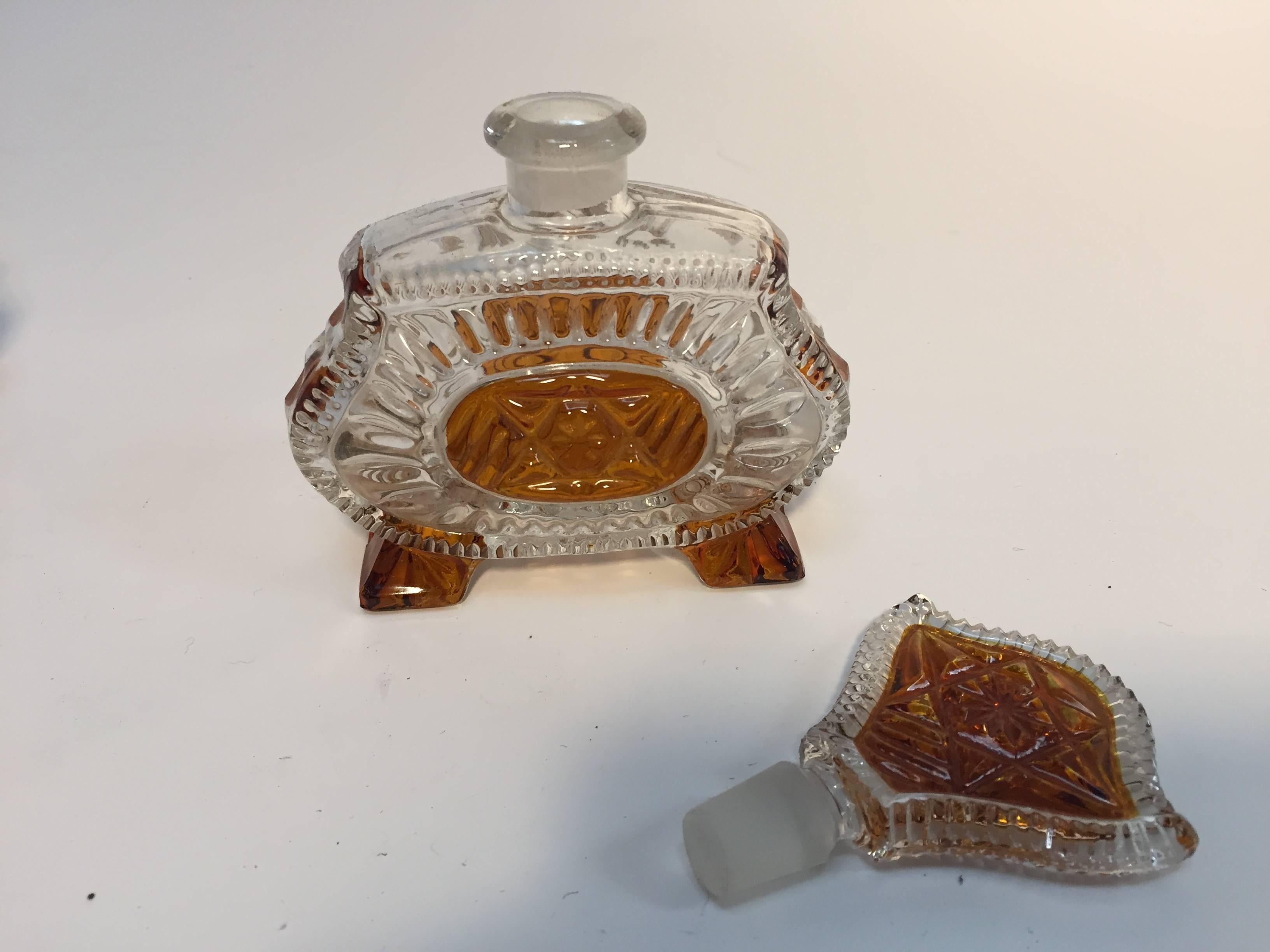 Art Deco Bohemia Karl Palda Crystal Vanity Set, 1930s In Good Condition For Sale In North Hollywood, CA