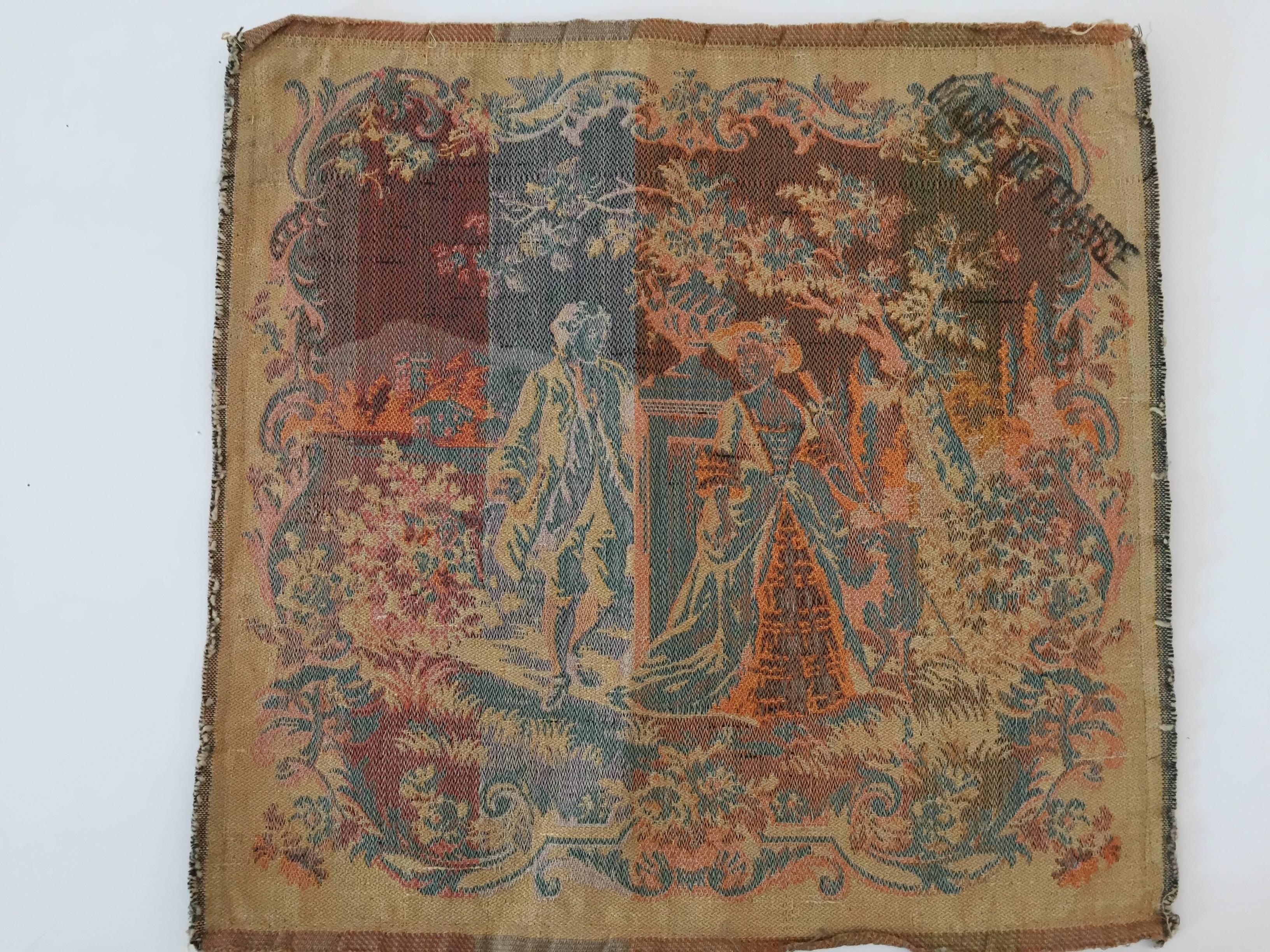 French Aubusson Style Tapestry Fragment with 19th Century Country Side Motif 4