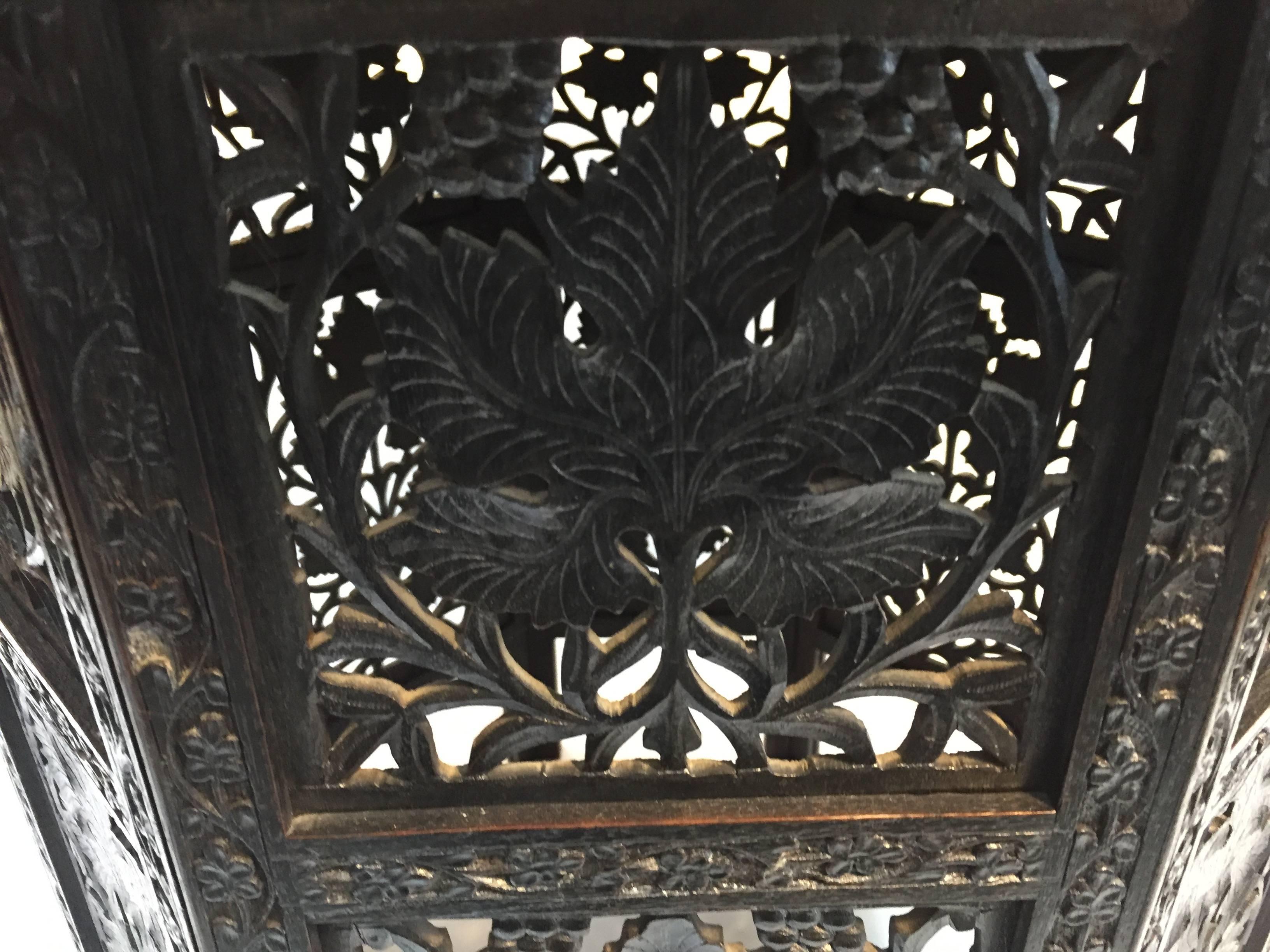 Hardwood Anglo Indian Carved Octagonal Table