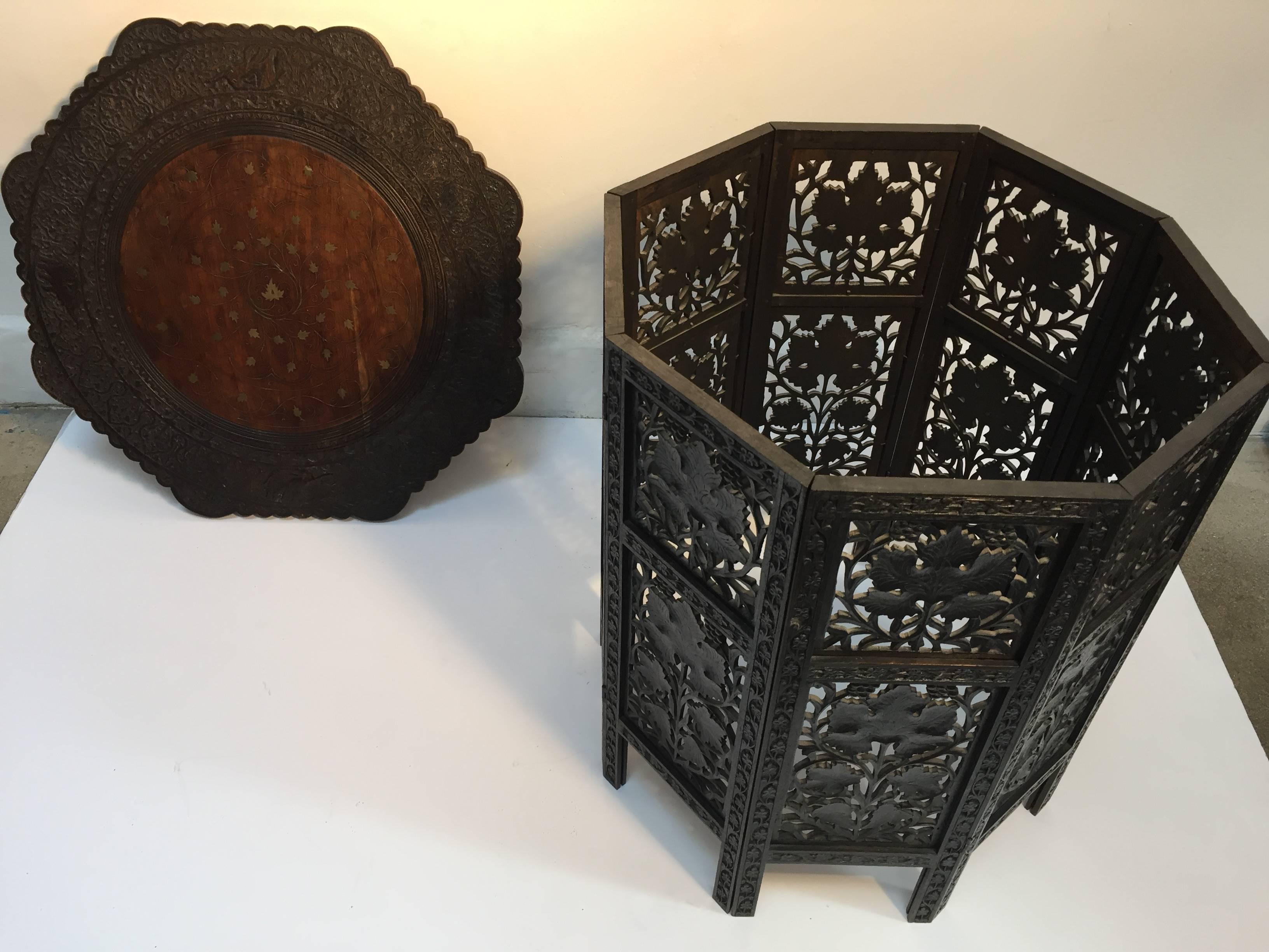 Anglo Indian Carved Octagonal Table 2