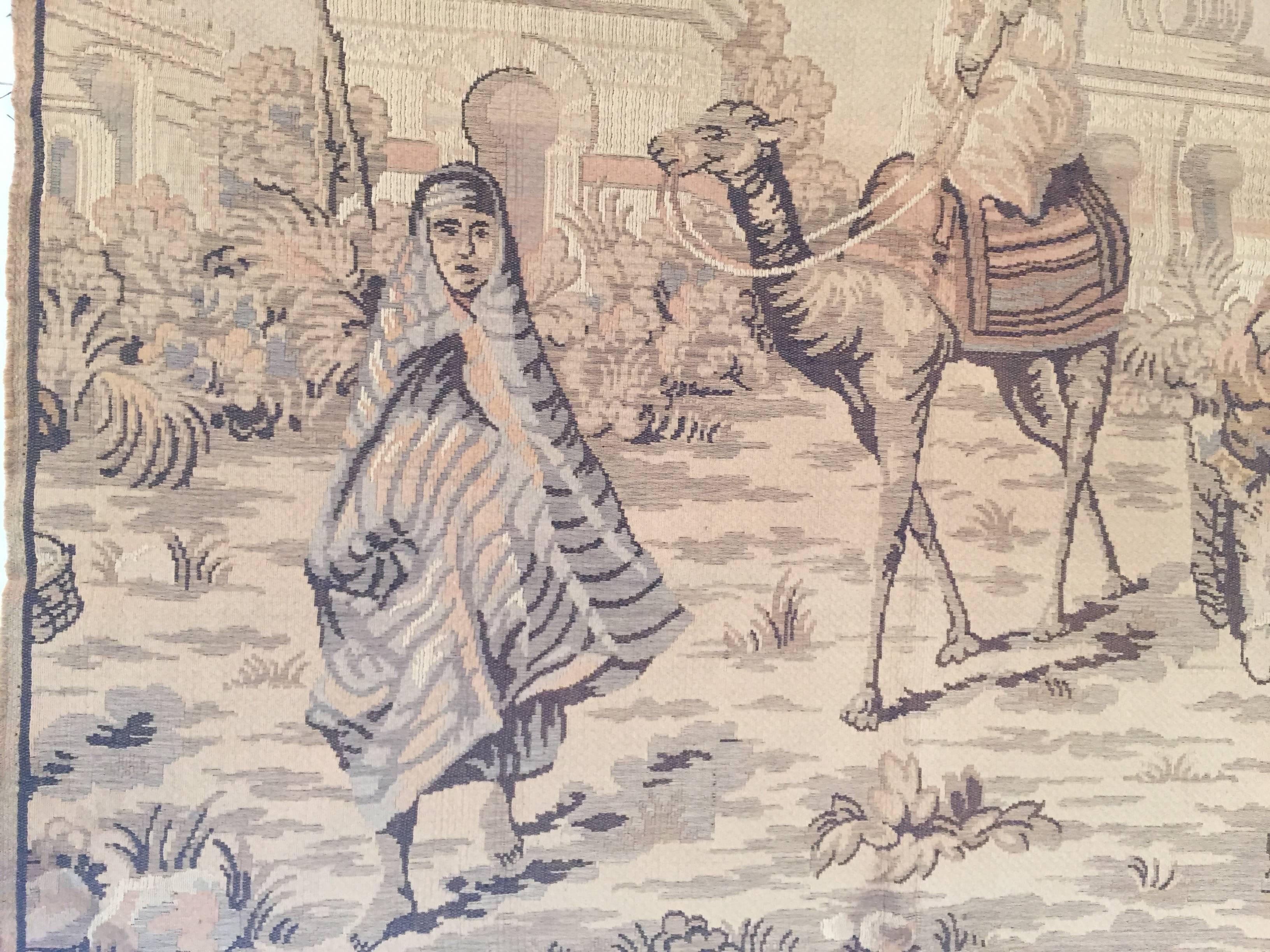 French Tapestry with an 19th Century Orientalist Scene and Moorish Architecture For Sale