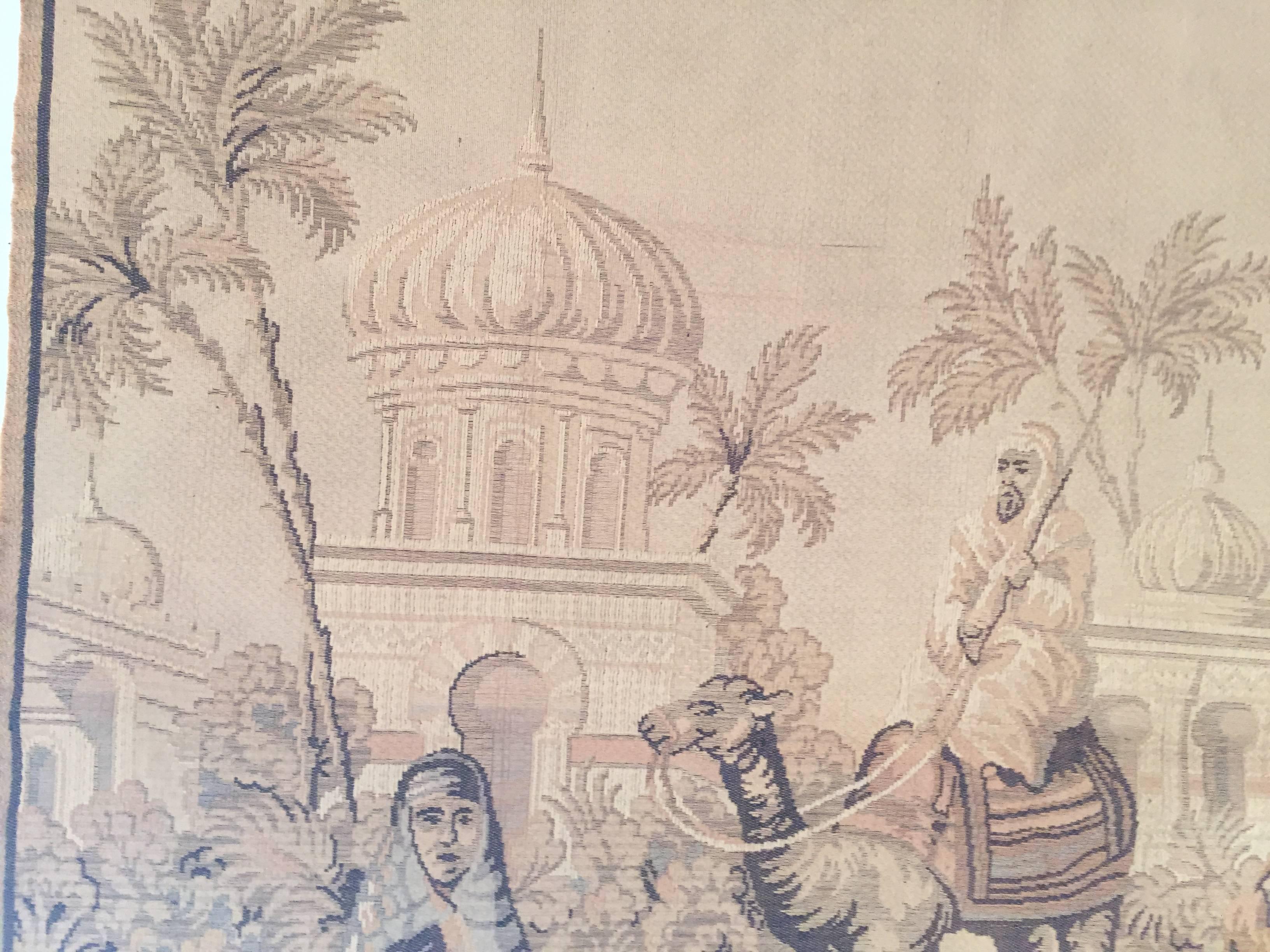 20th Century Tapestry with an 19th Century Orientalist Scene and Moorish Architecture For Sale